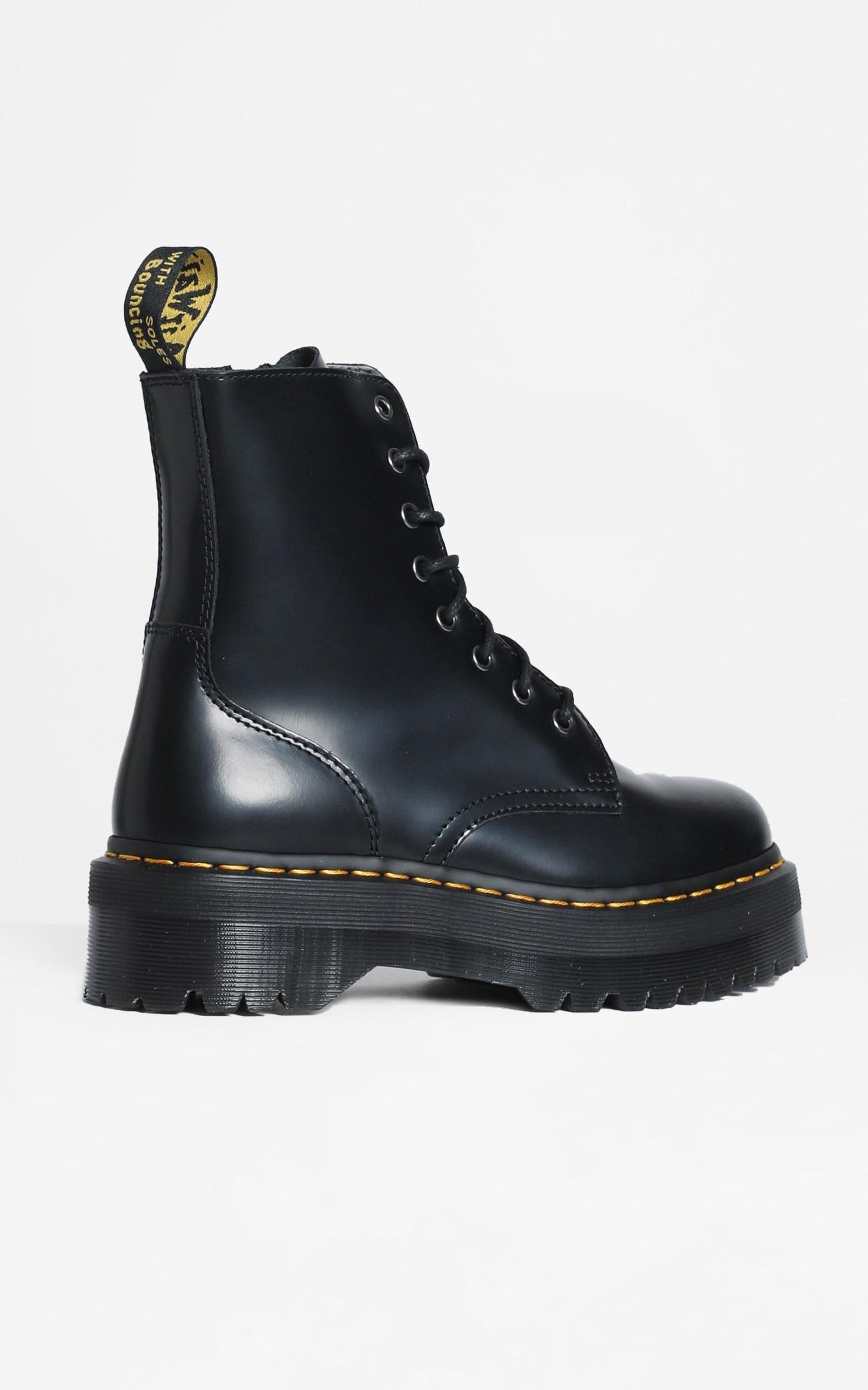 Dr. Martens - Jadon 8 Eye Boot in Black Polished Smooth