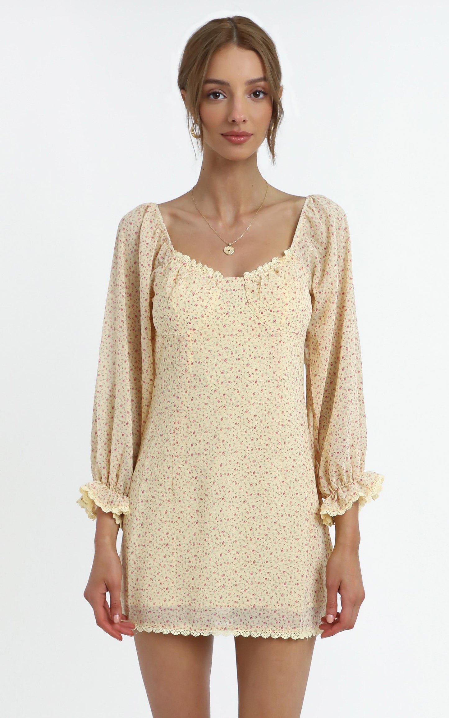 Jaiden Dress in Yellow Floral