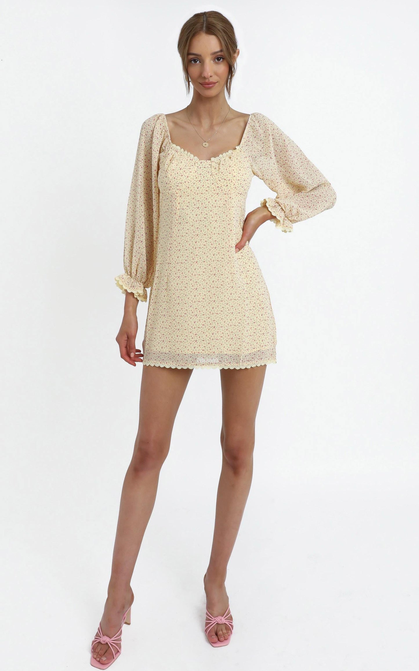 Jaiden Dress in Yellow Floral