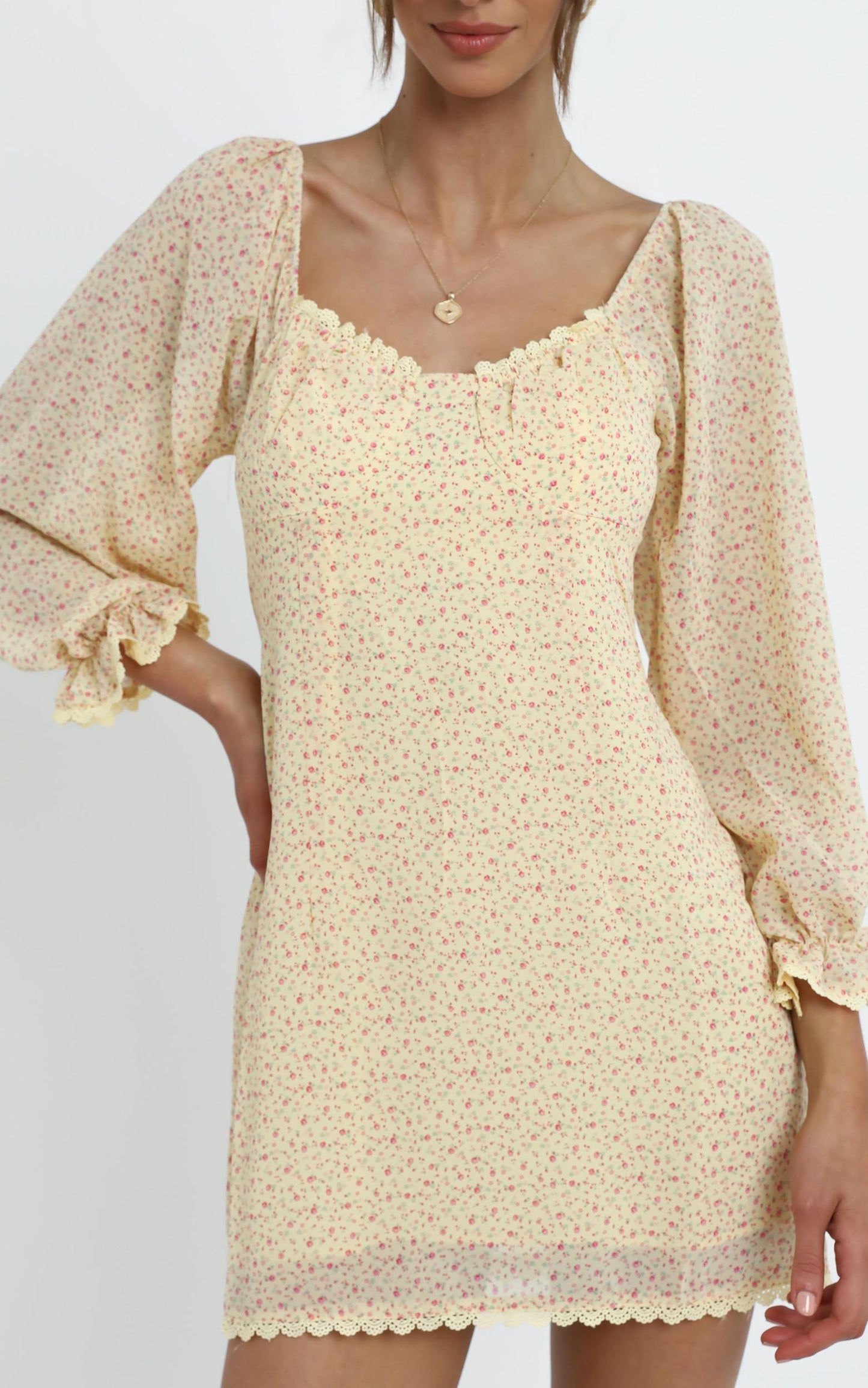 Jaiden Dress in Yellow Floral