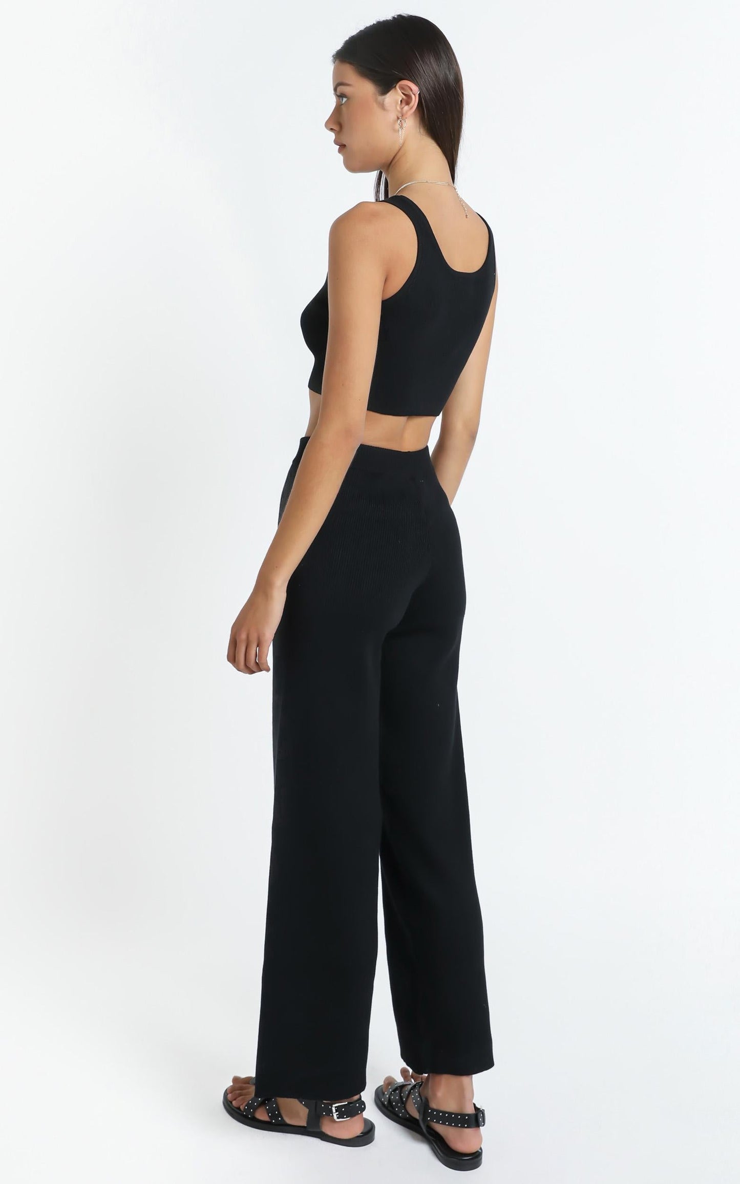 Jaxie Two Piece Set in Black Rib
