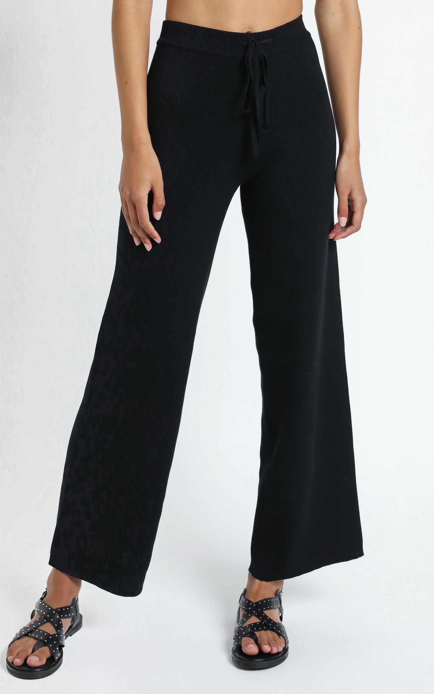 Jaxie Two Piece Set in Black Rib
