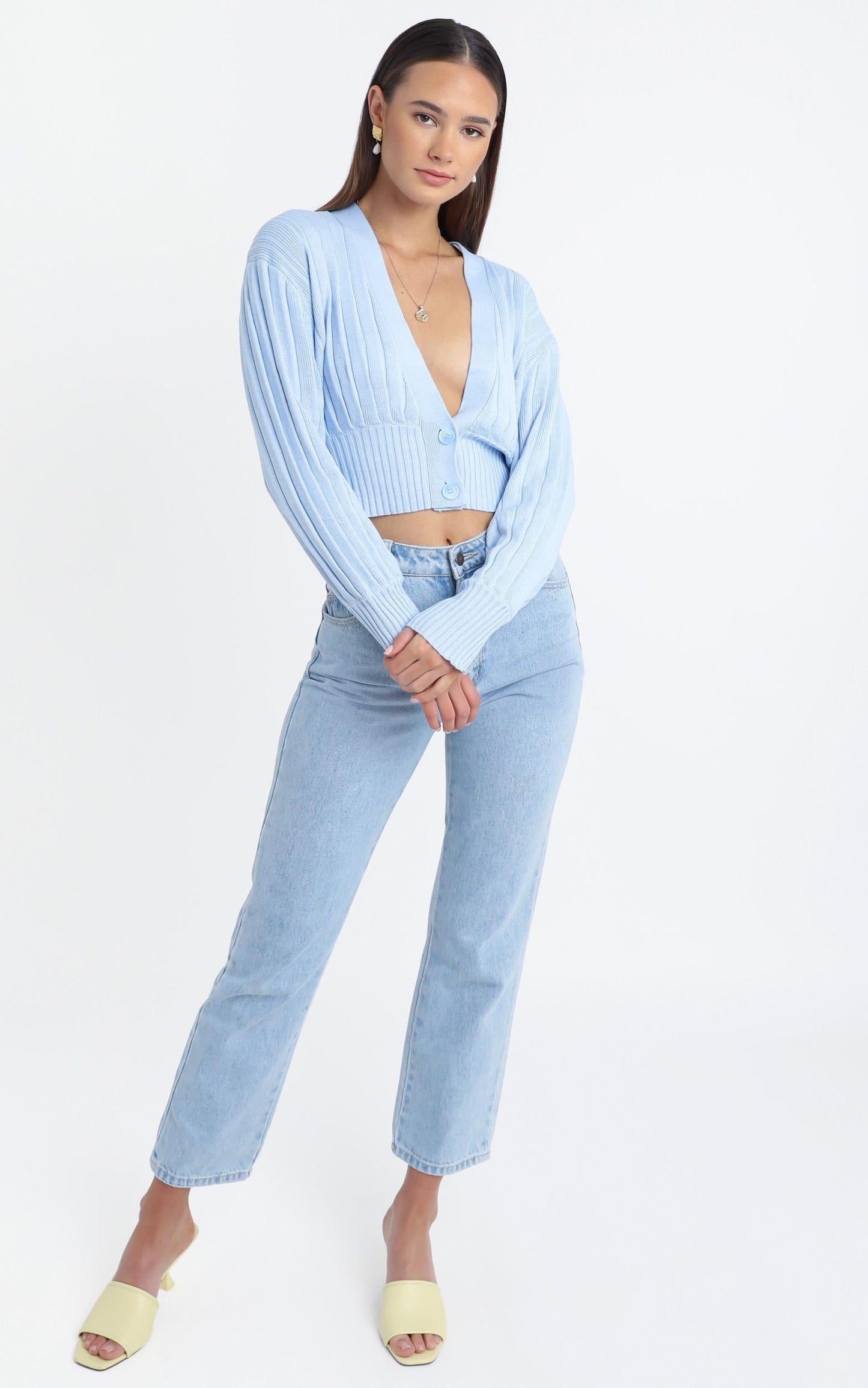 Jayce Knit Cardigan in Blue