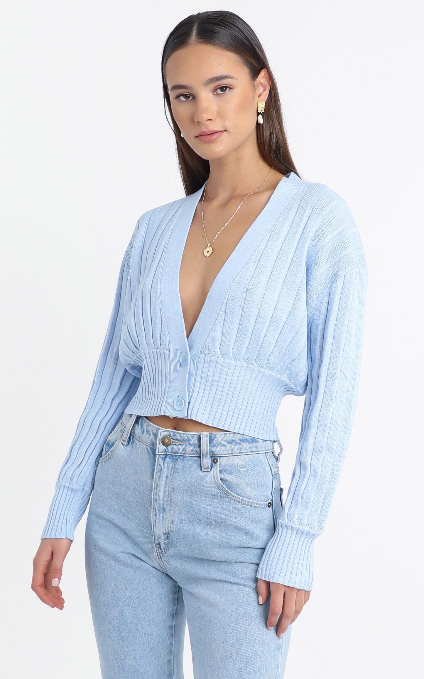Jayce Knit Cardigan in Blue