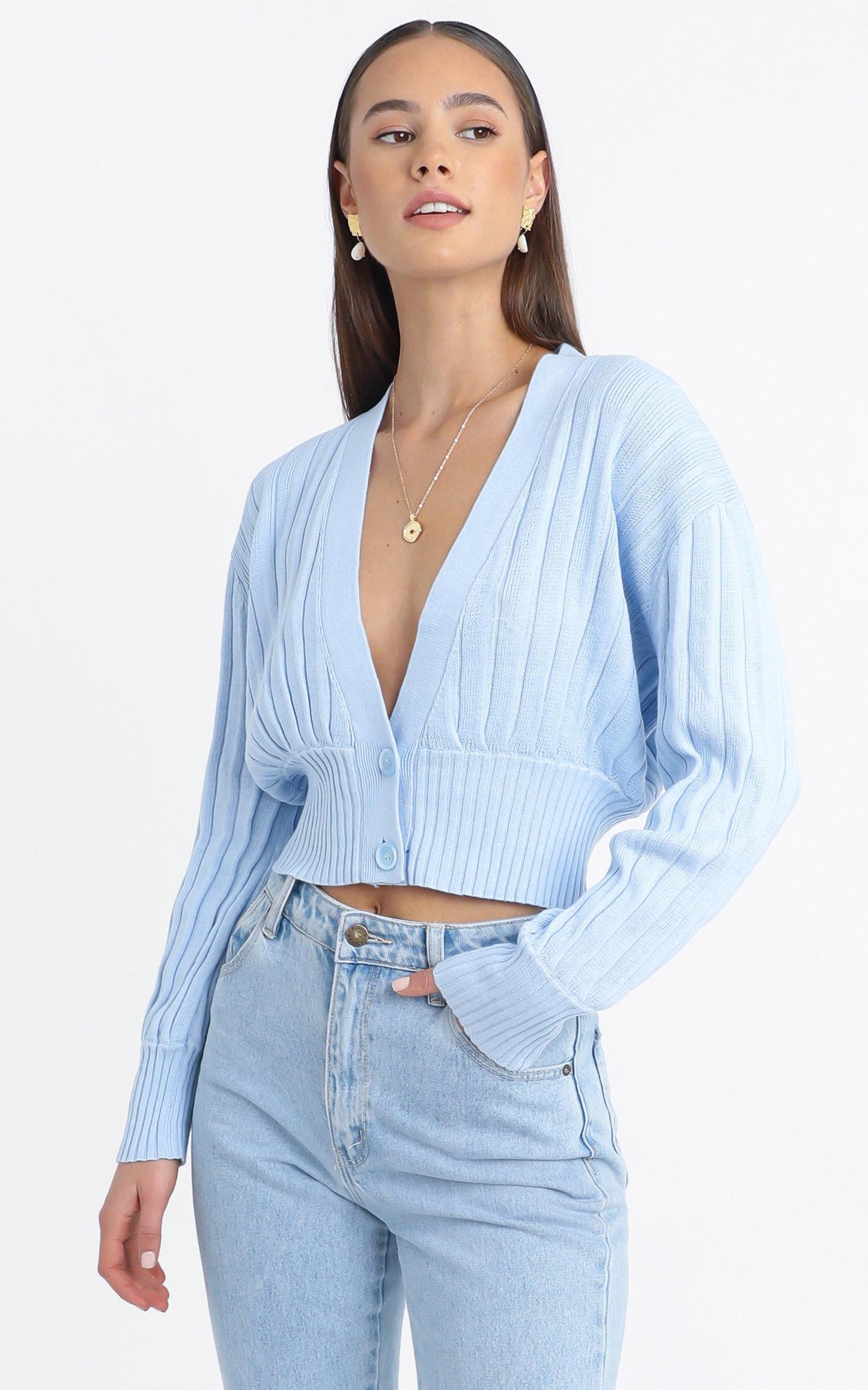 Jayce Knit Cardigan in Blue