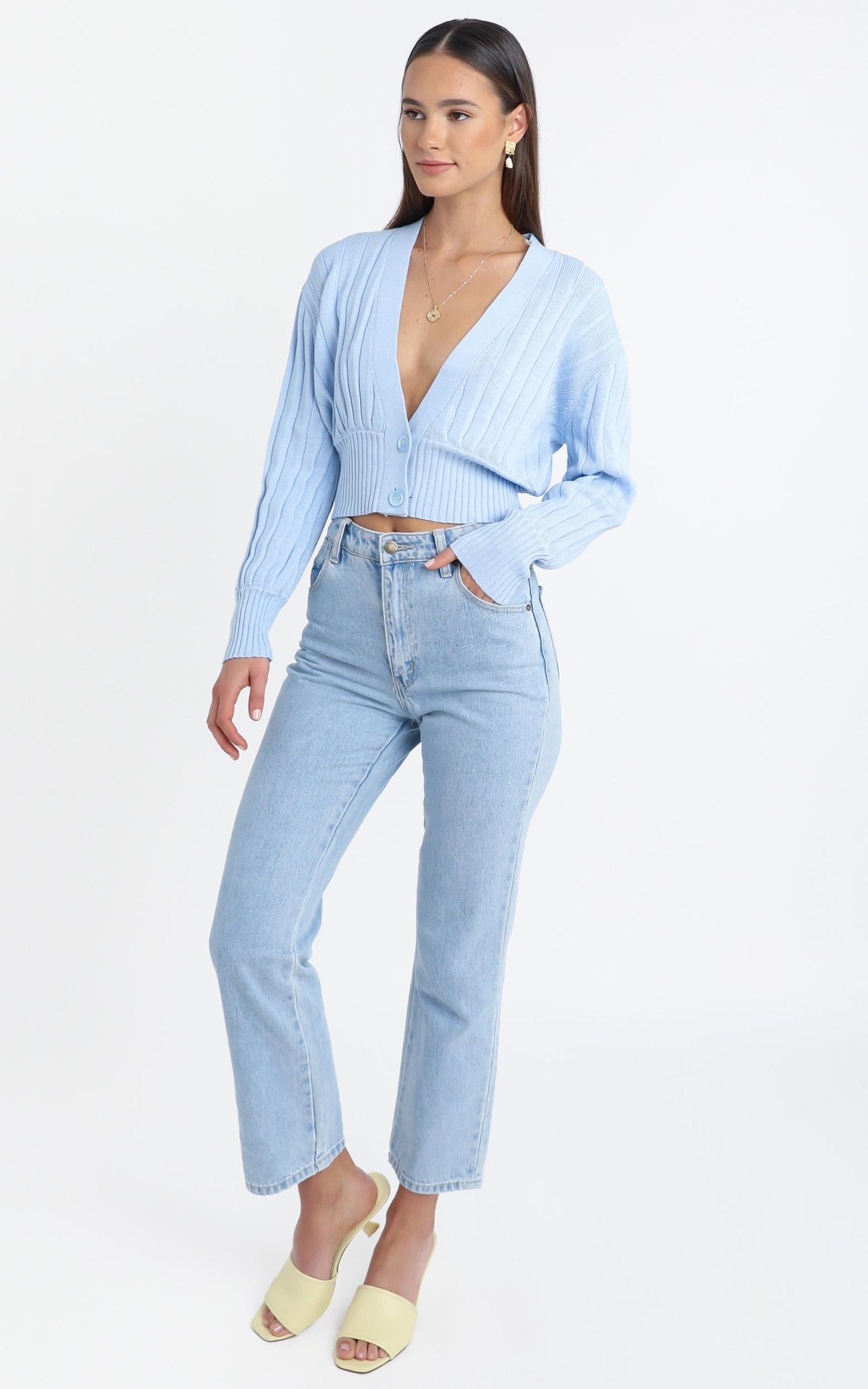 Jayce Knit Cardigan in Blue