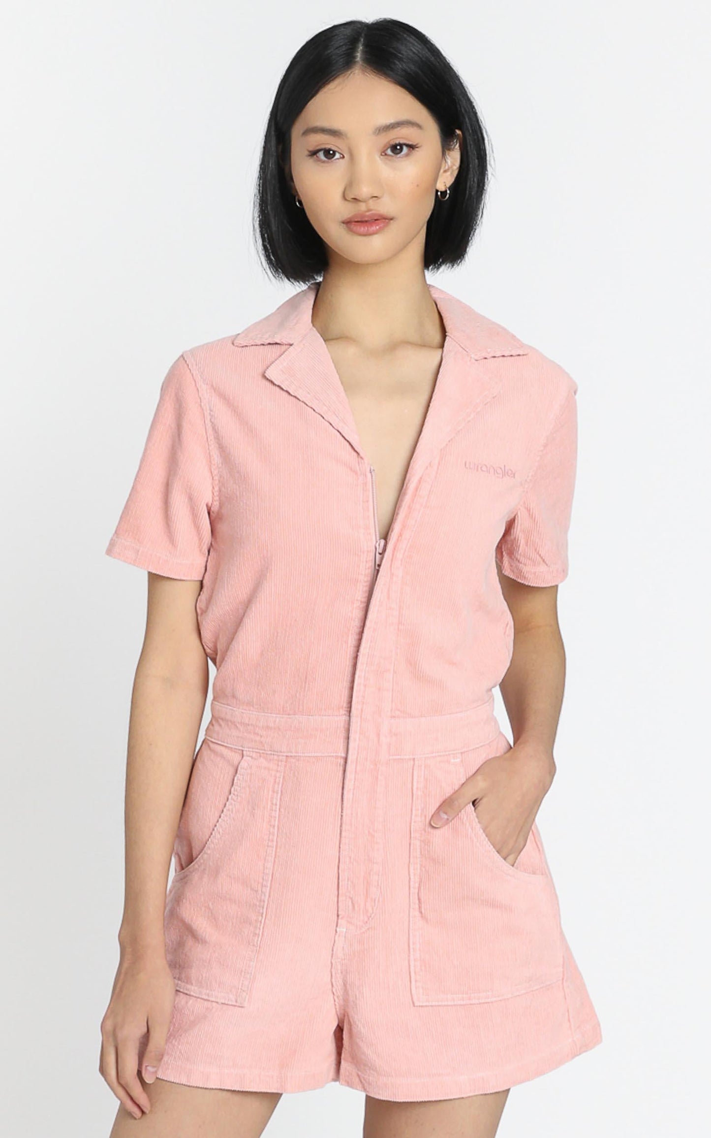 Wrangler - Jeanie Romper in Dusty Rose