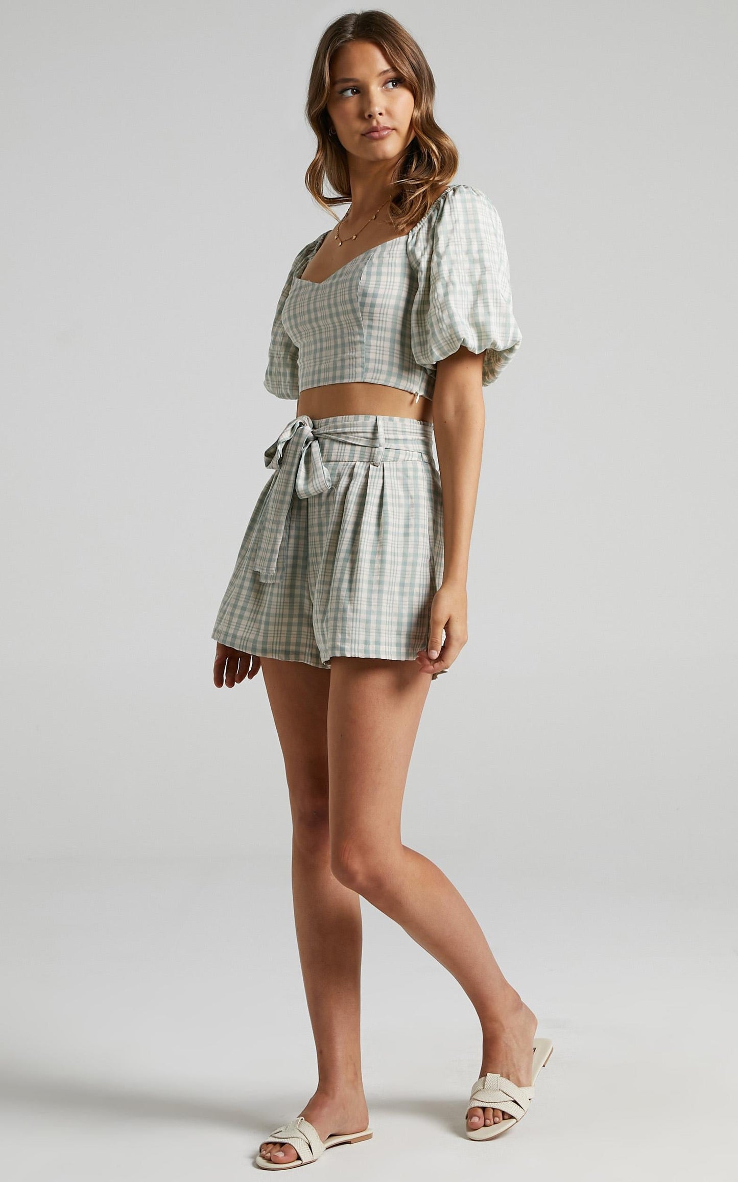 Jeyne Shorts in Sage Check