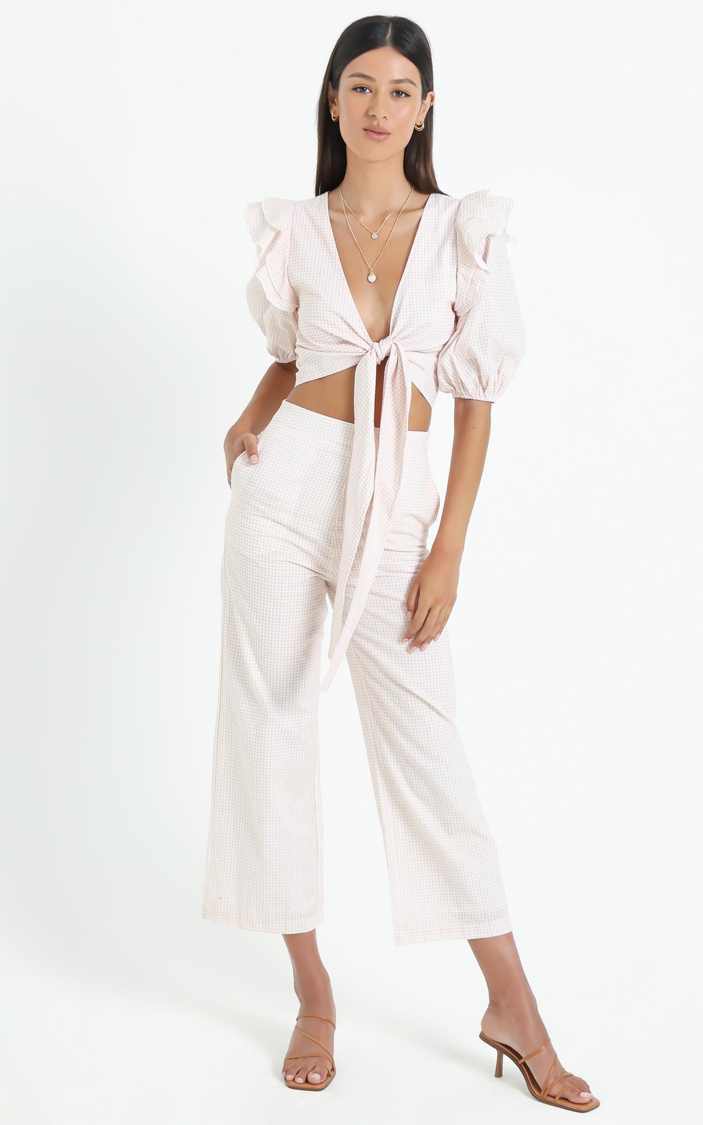 Charlie Holiday - Joelle Pant in Biscuit Gingham