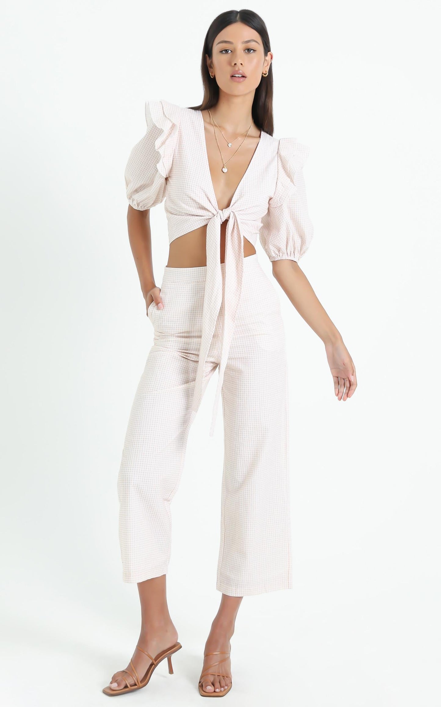 Charlie Holiday - Joelle Pant in Biscuit Gingham