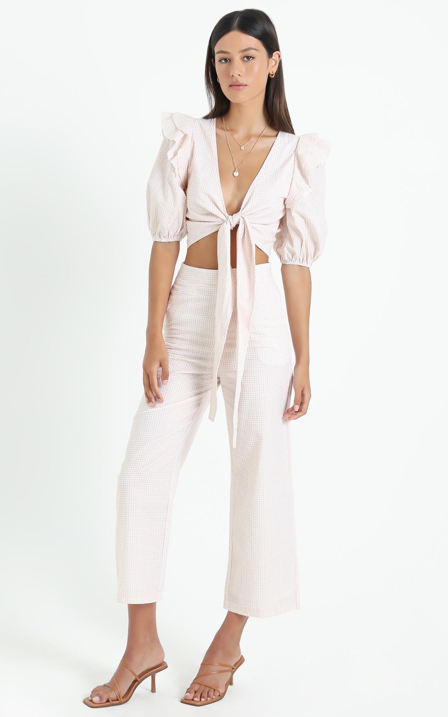 Charlie Holiday - Joelle Pant in Biscuit Gingham