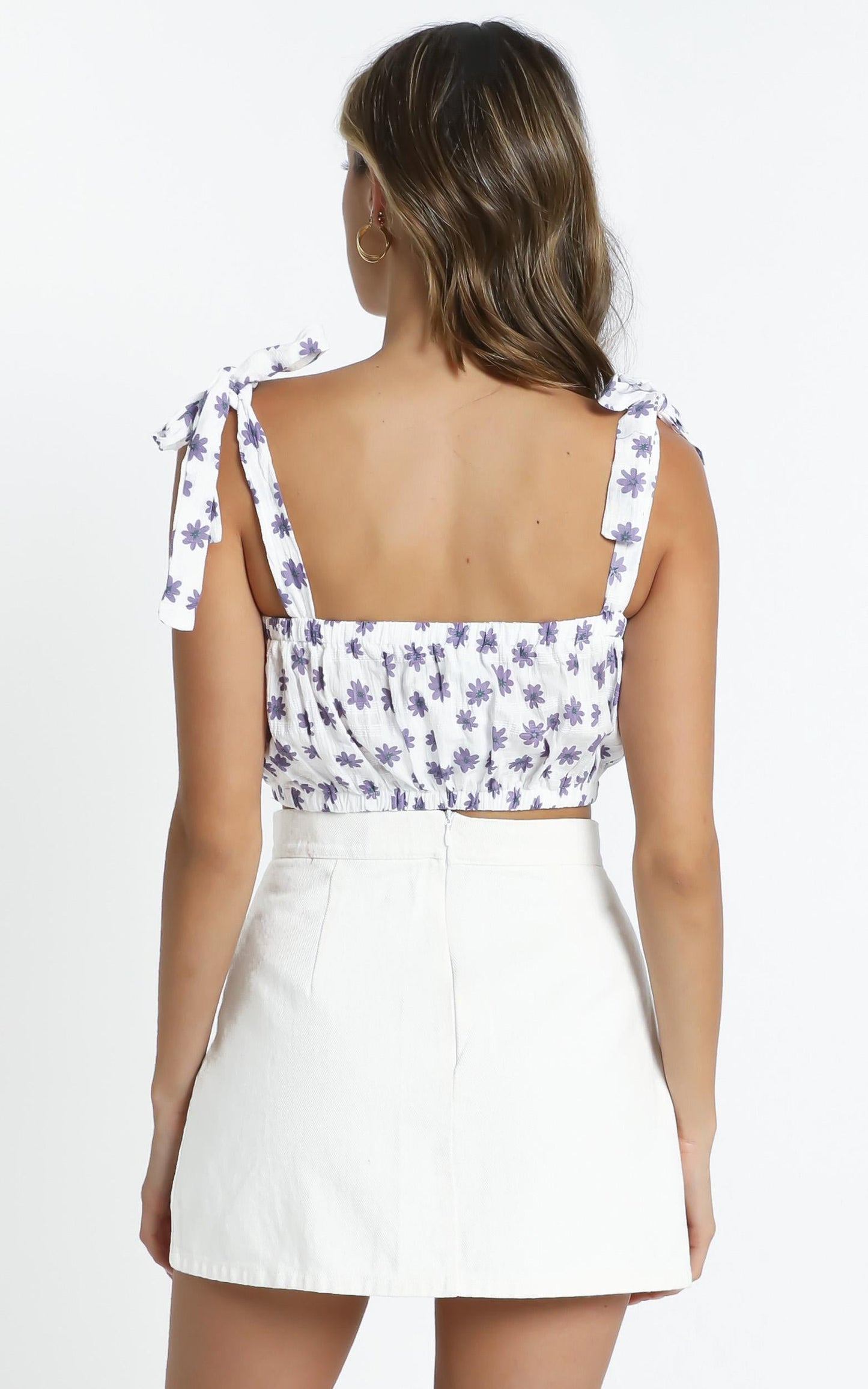 Josette Top in White Floral