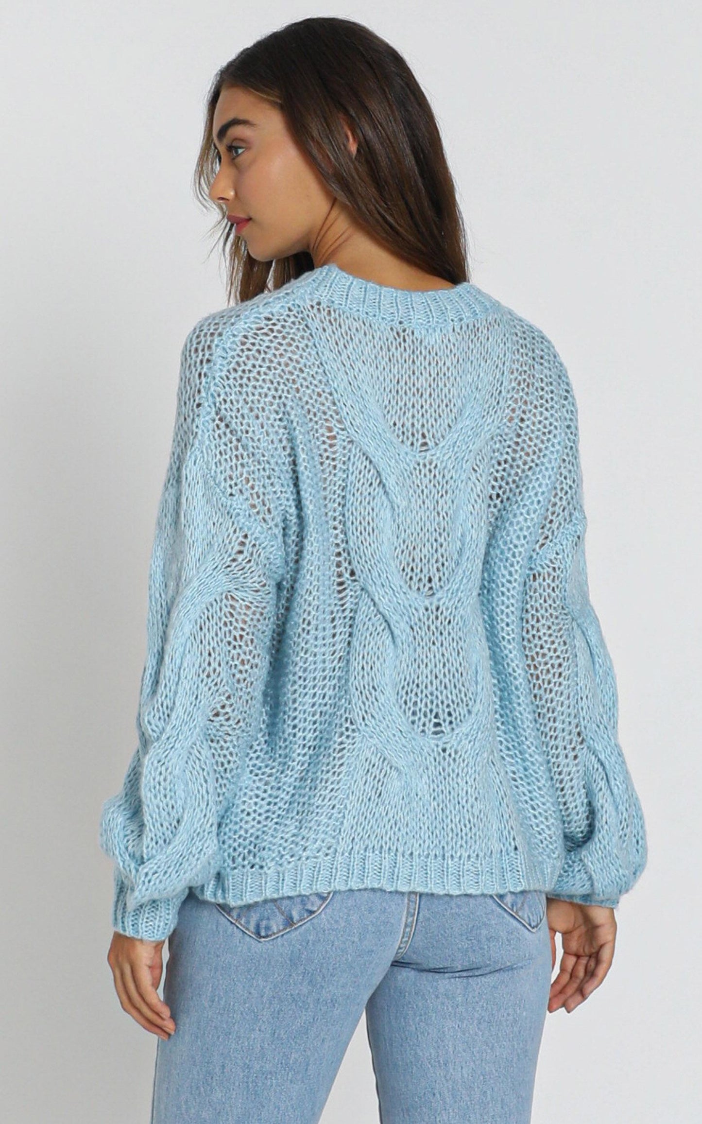 Jules Cable Knit Jumper in  Blue