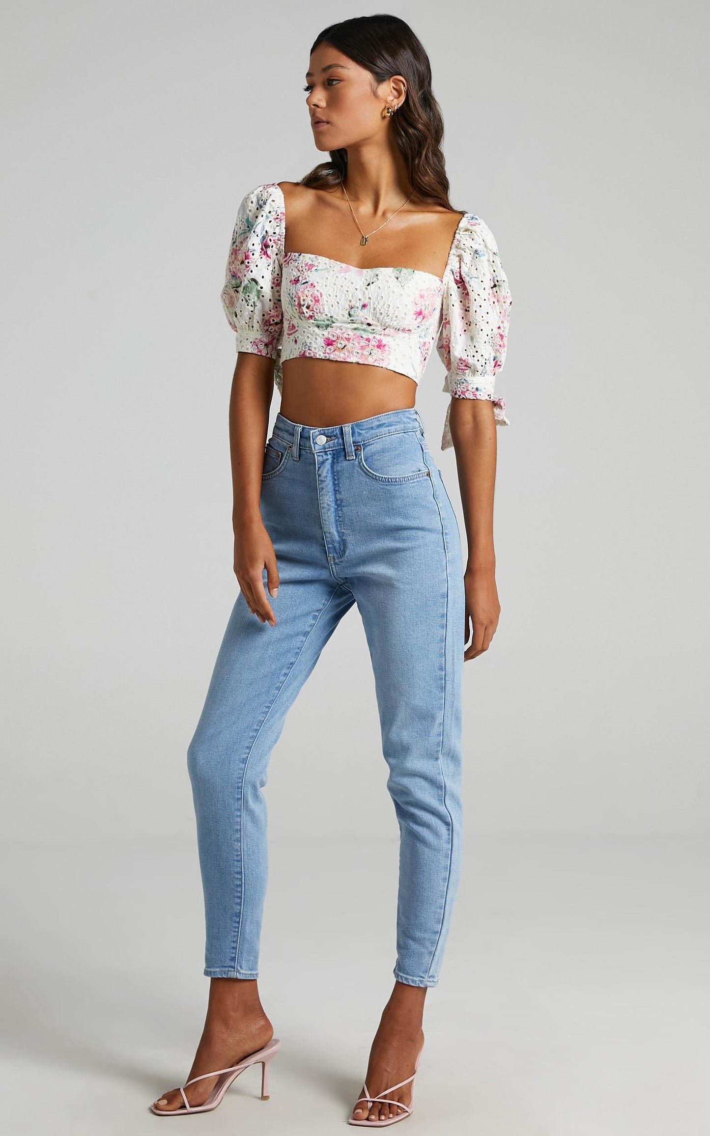 Junee Top in White Floral