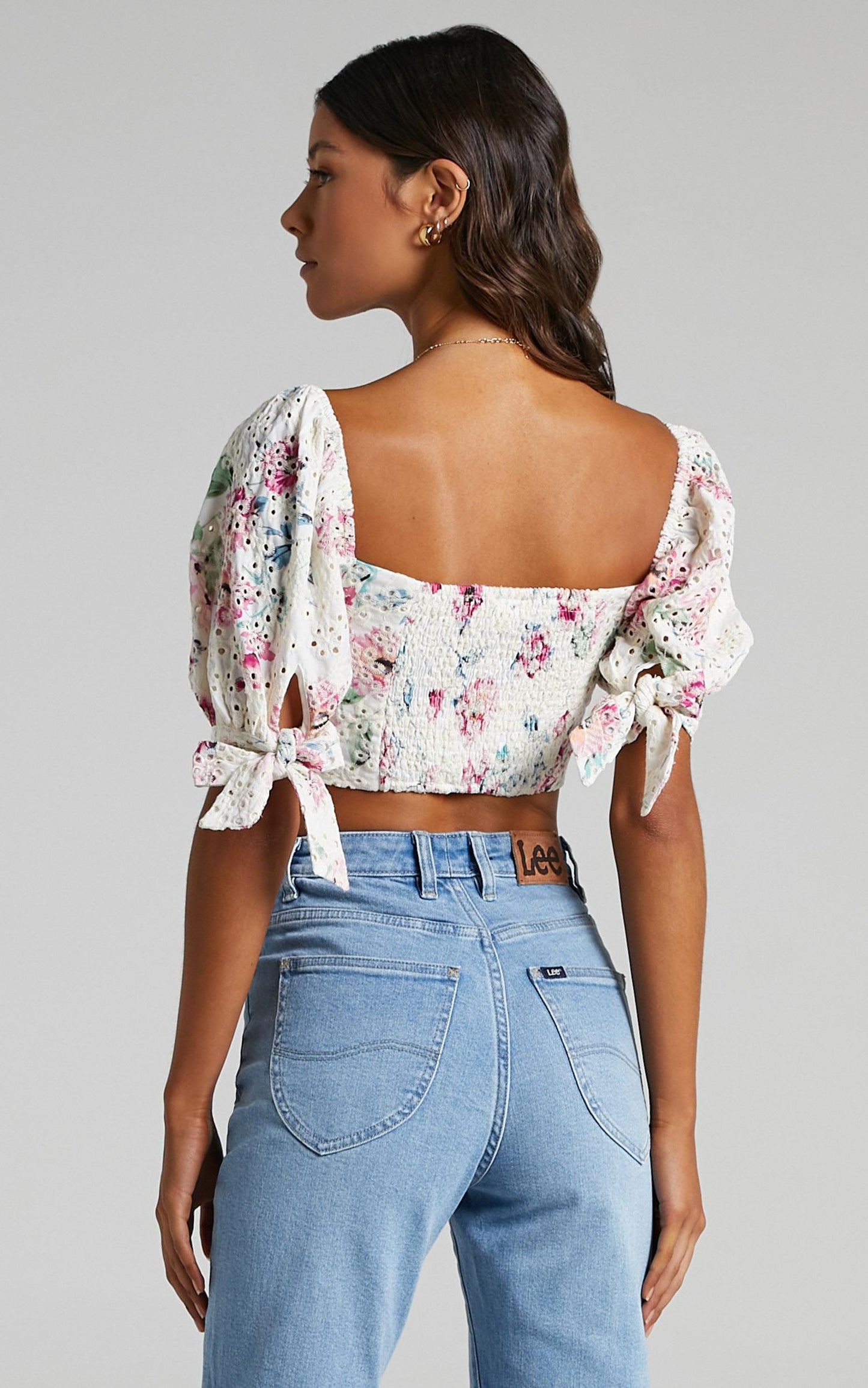 Junee Top in White Floral