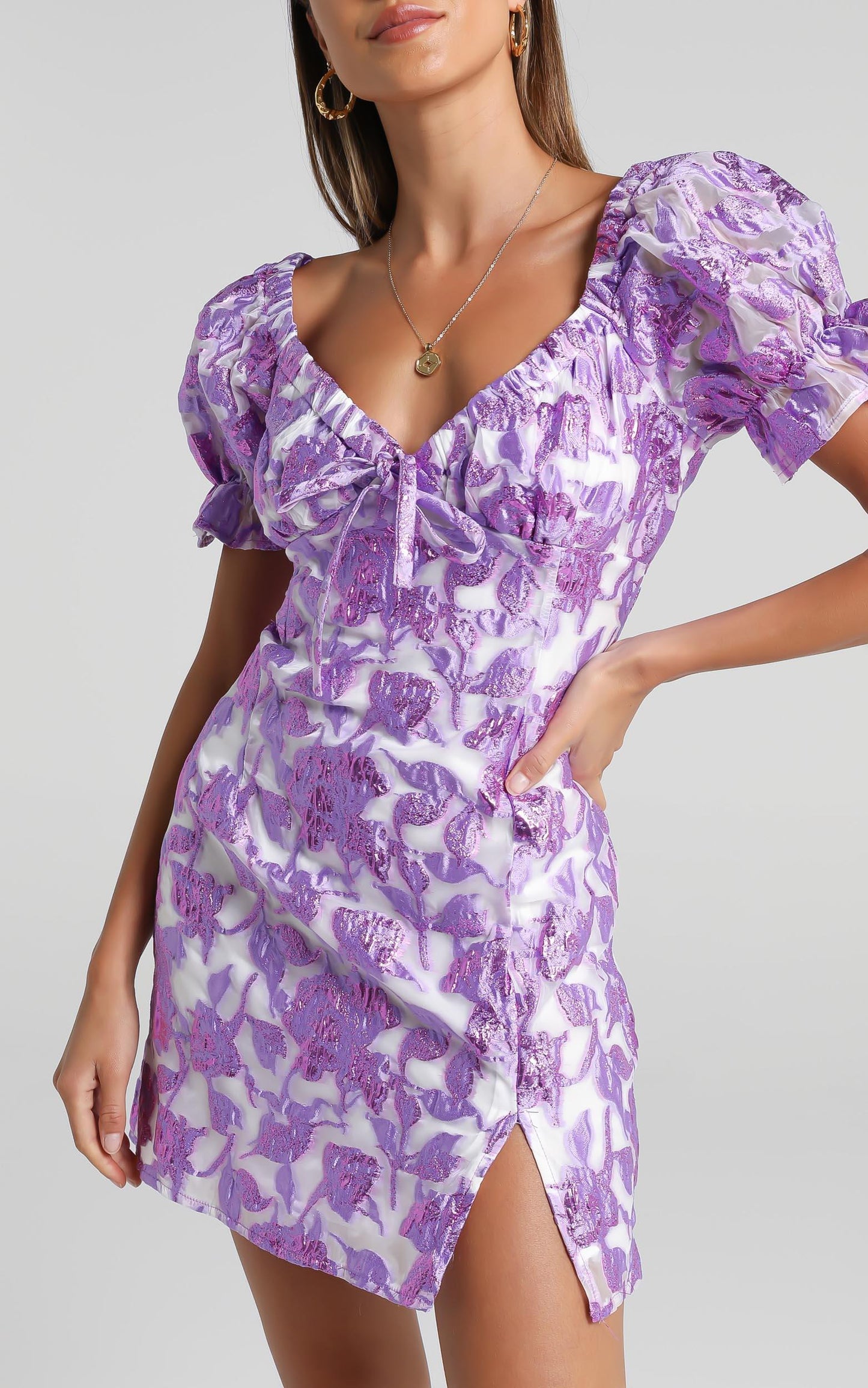 Kammie Dress in Purple Floral