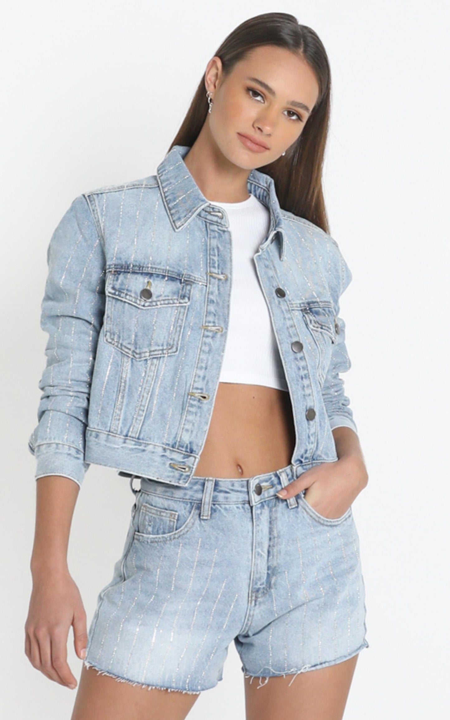 Kaycee Denim Jacket in Mid Light Wash