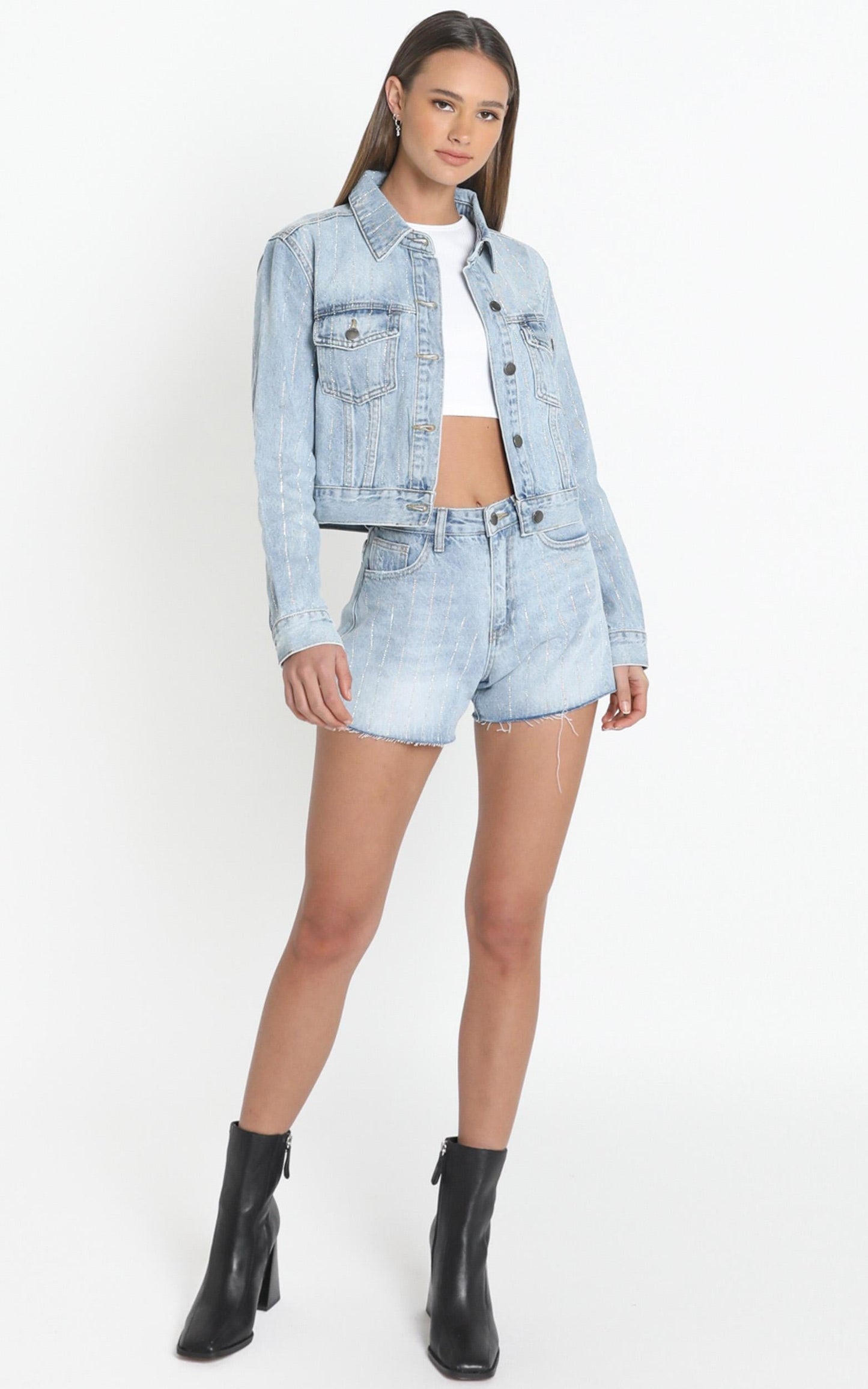 Kaycee Denim Jacket in Mid Light Wash