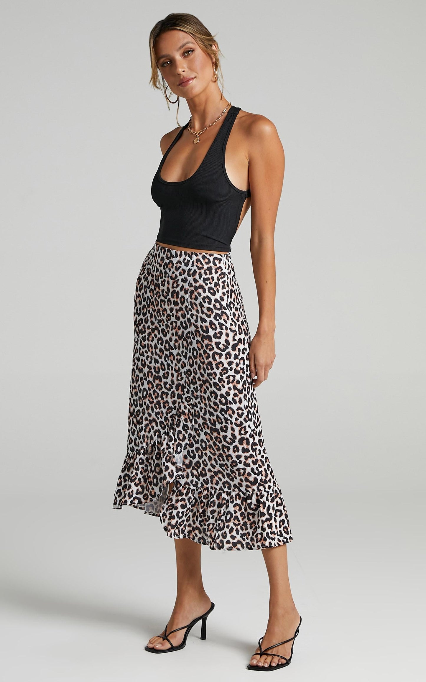 Keep Me Amused Midi Skirt in Leopard Print