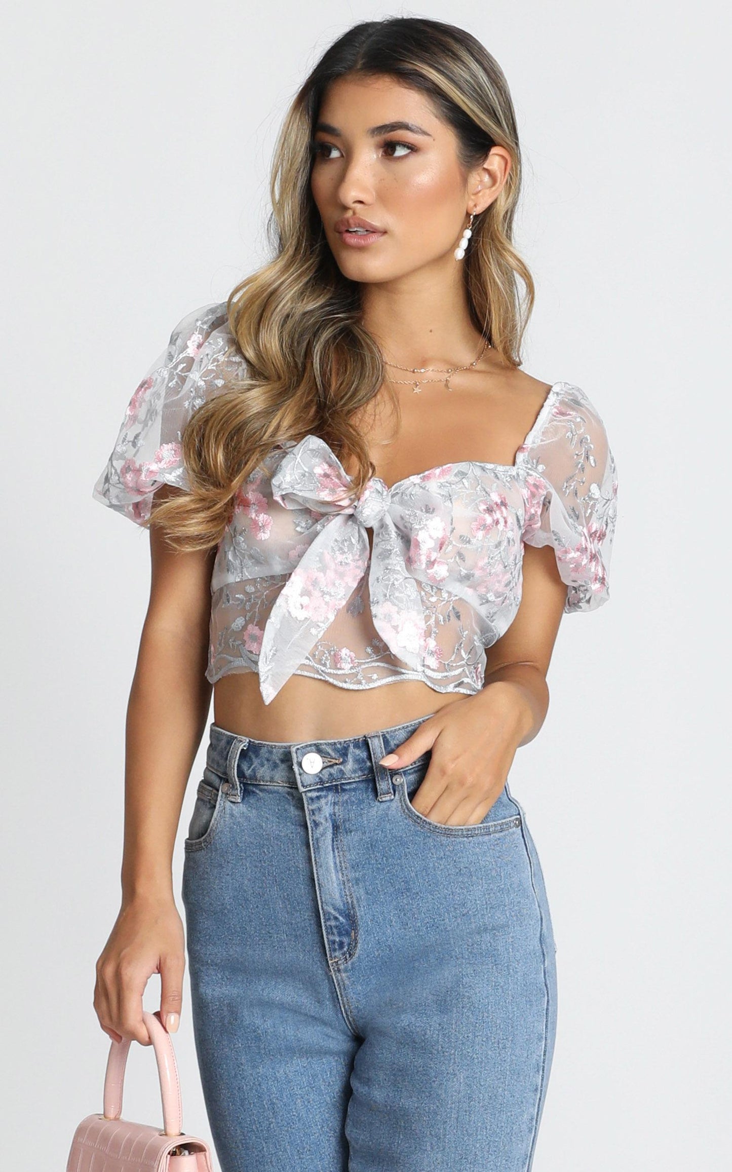 Keep Out Of It Top In Blush Floral