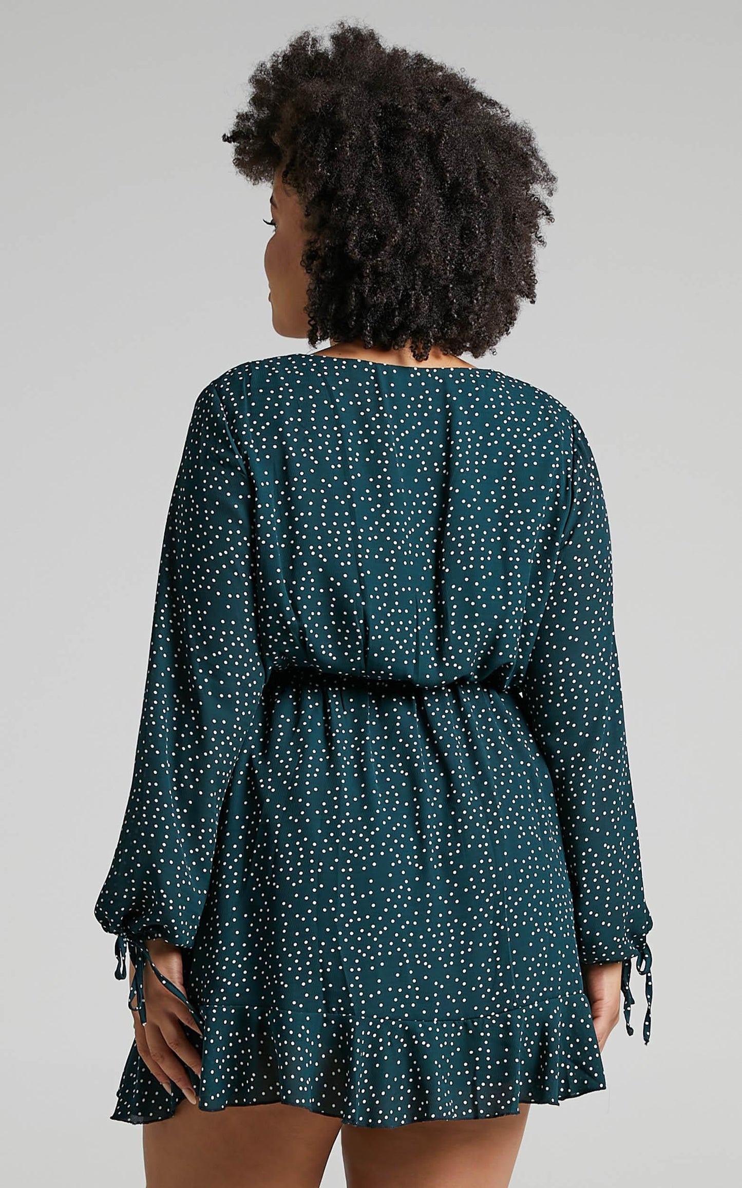 Keep It Smart Long Sleeve Mini Dress in Emerald Spot