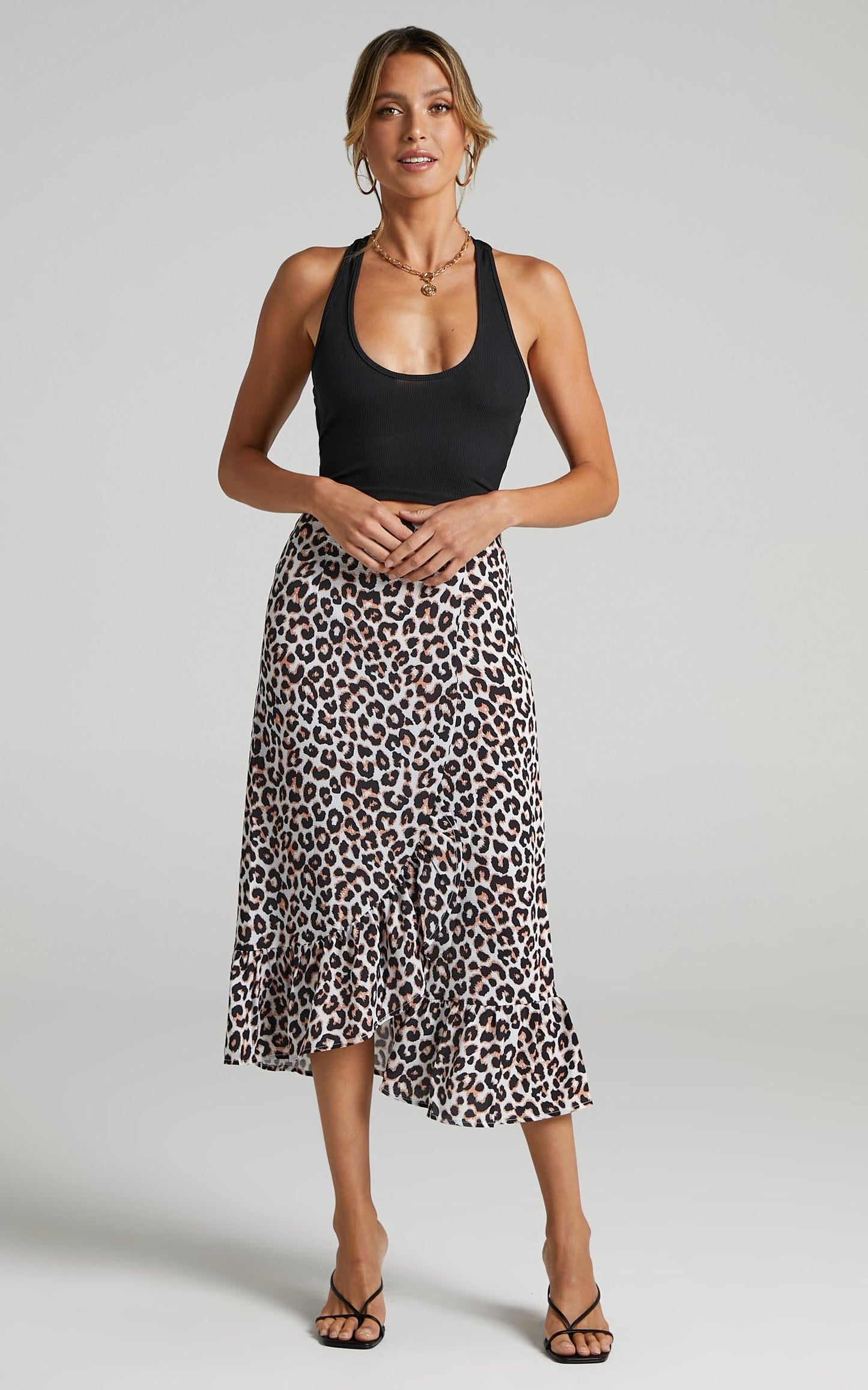 Keep Me Amused Midi Skirt in Leopard Print
