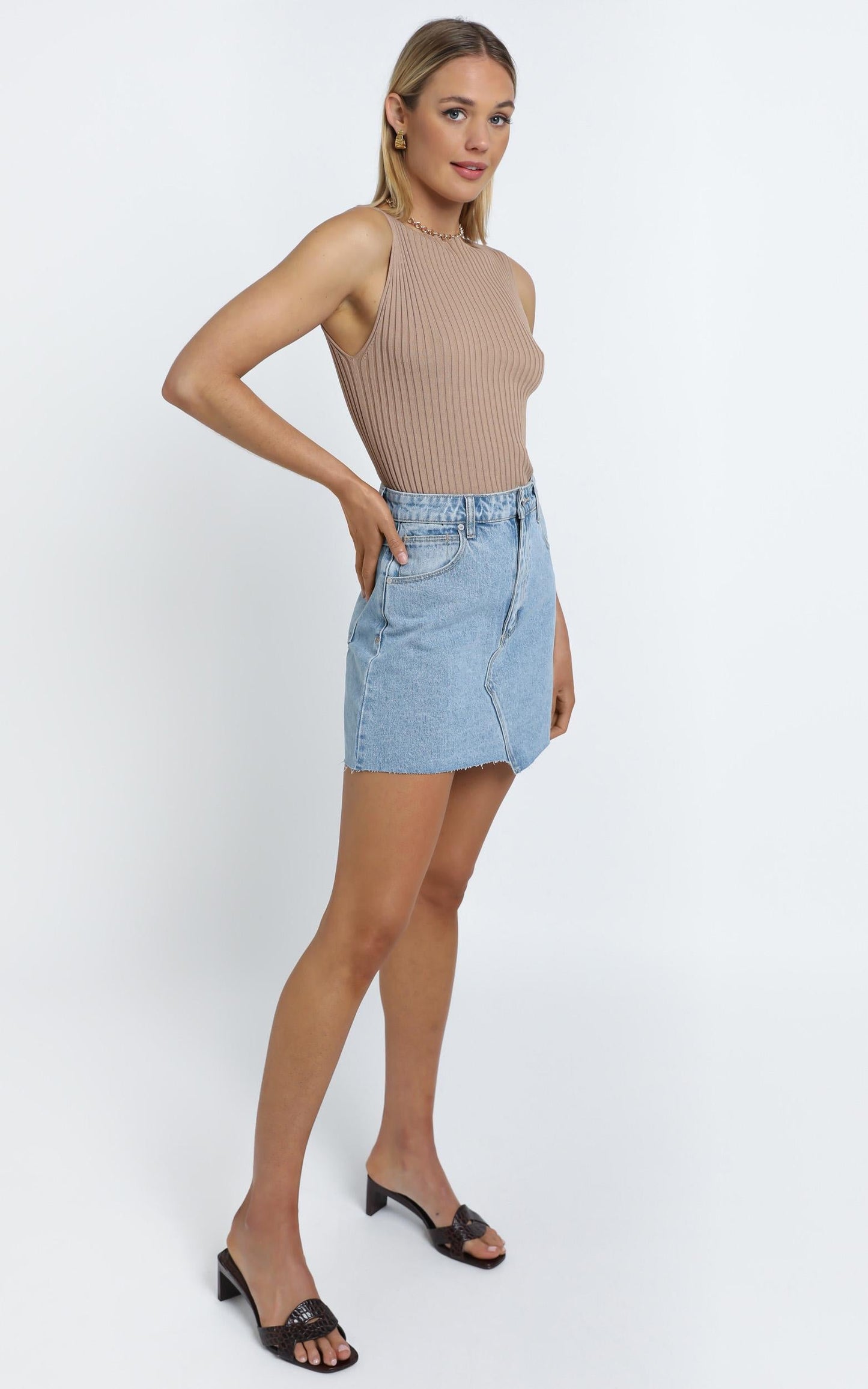 Laylah Knit Top in Beige