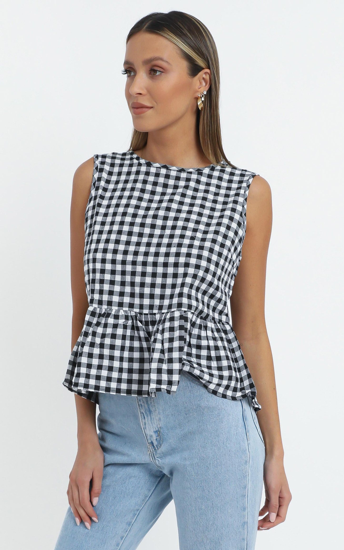 Kianna Top in Black Check