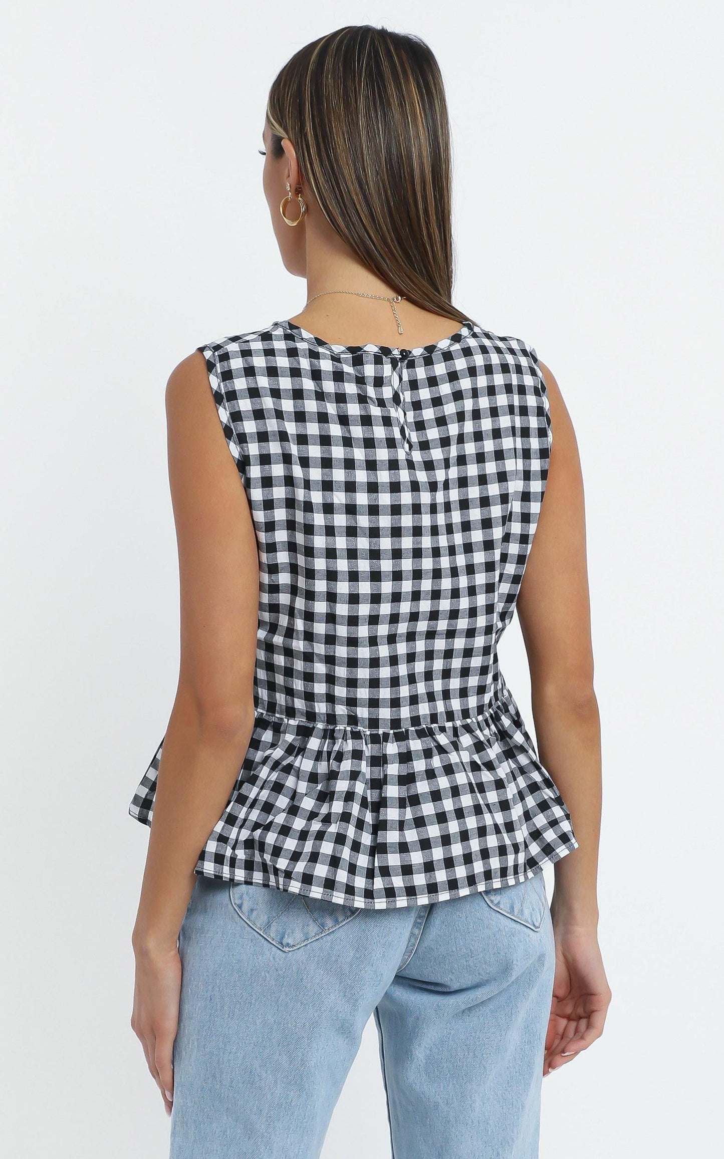 Kianna Top in Black Check