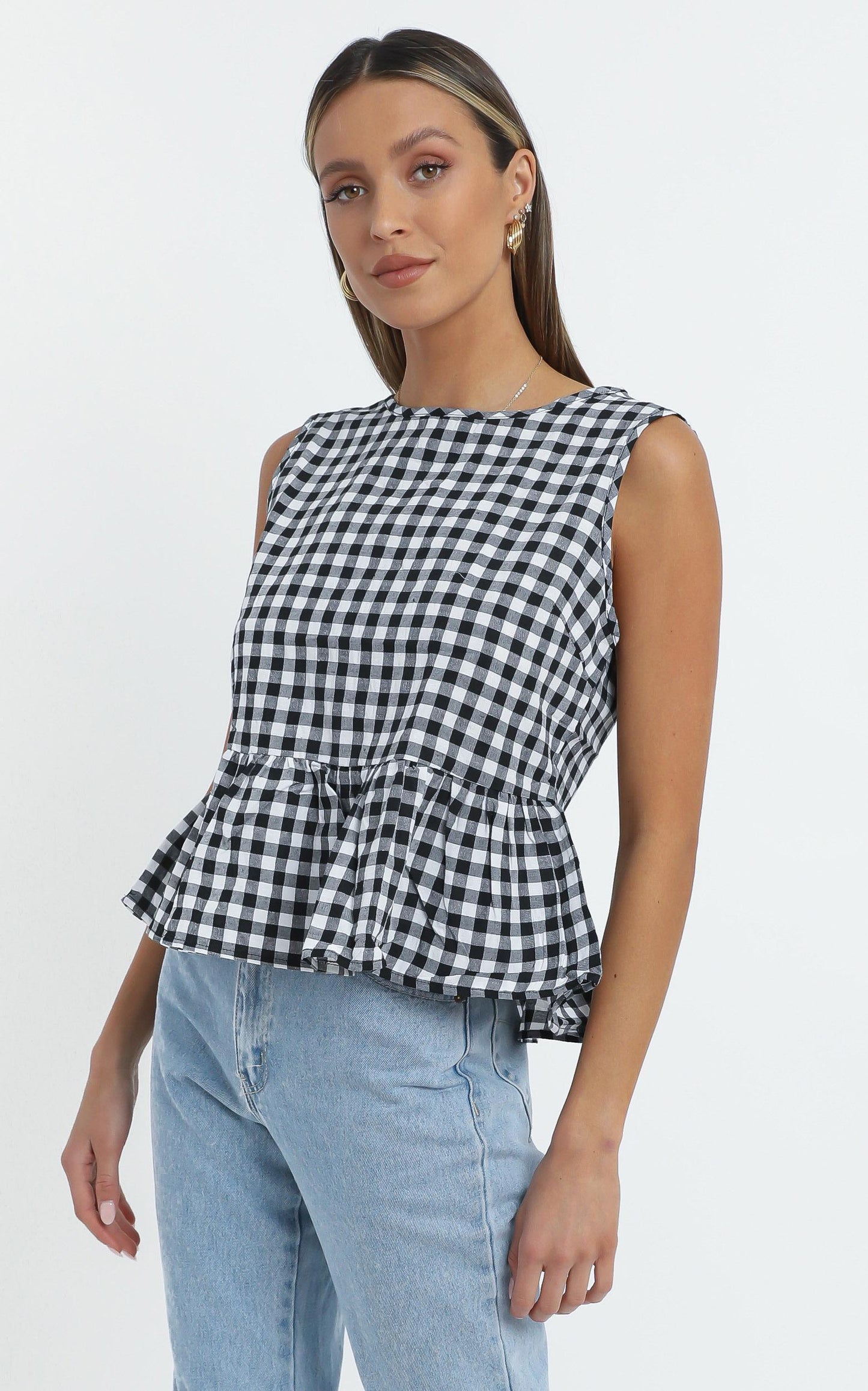 Kianna Top in Black Check