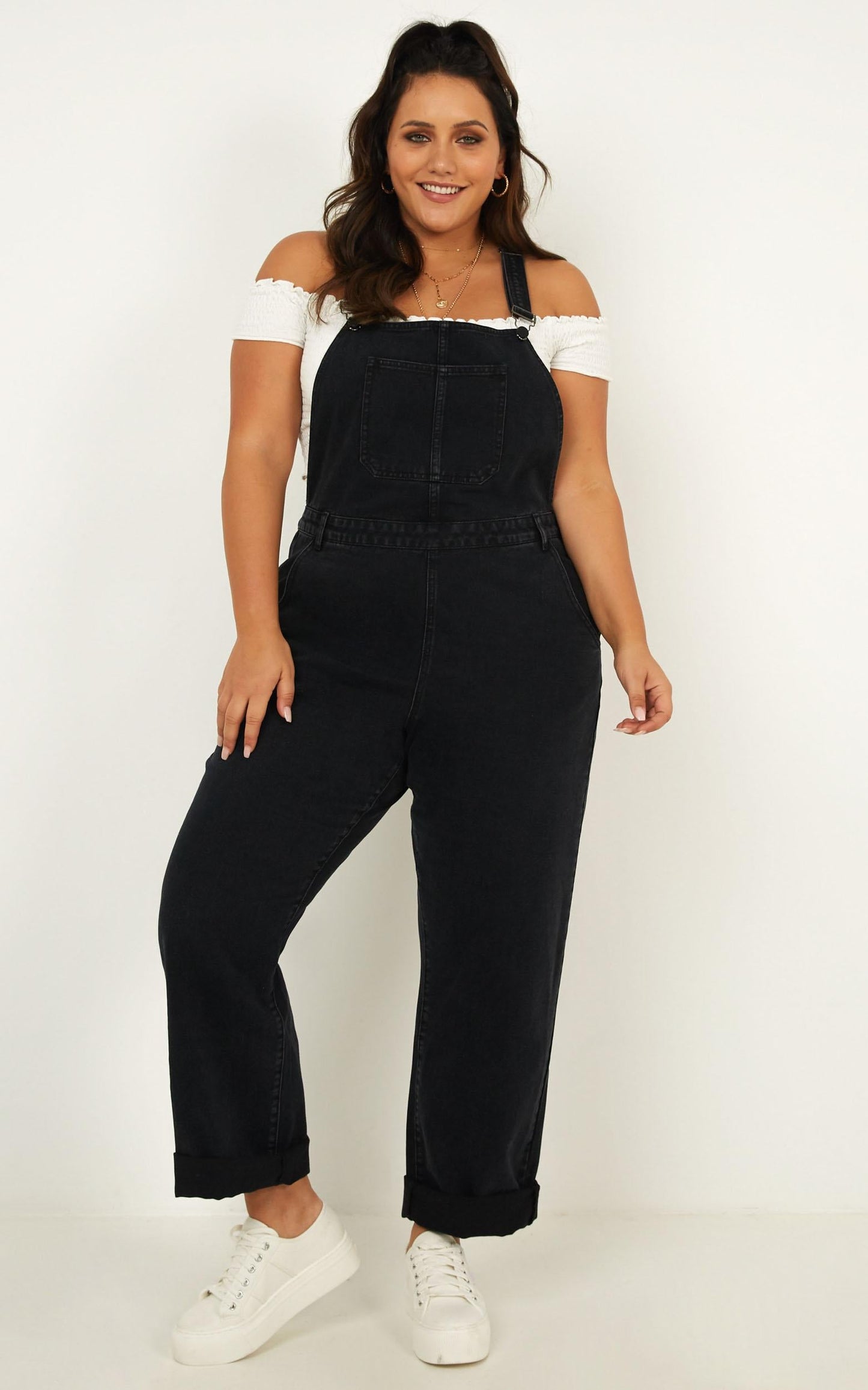 Kiera Denim Overalls in Black Wash