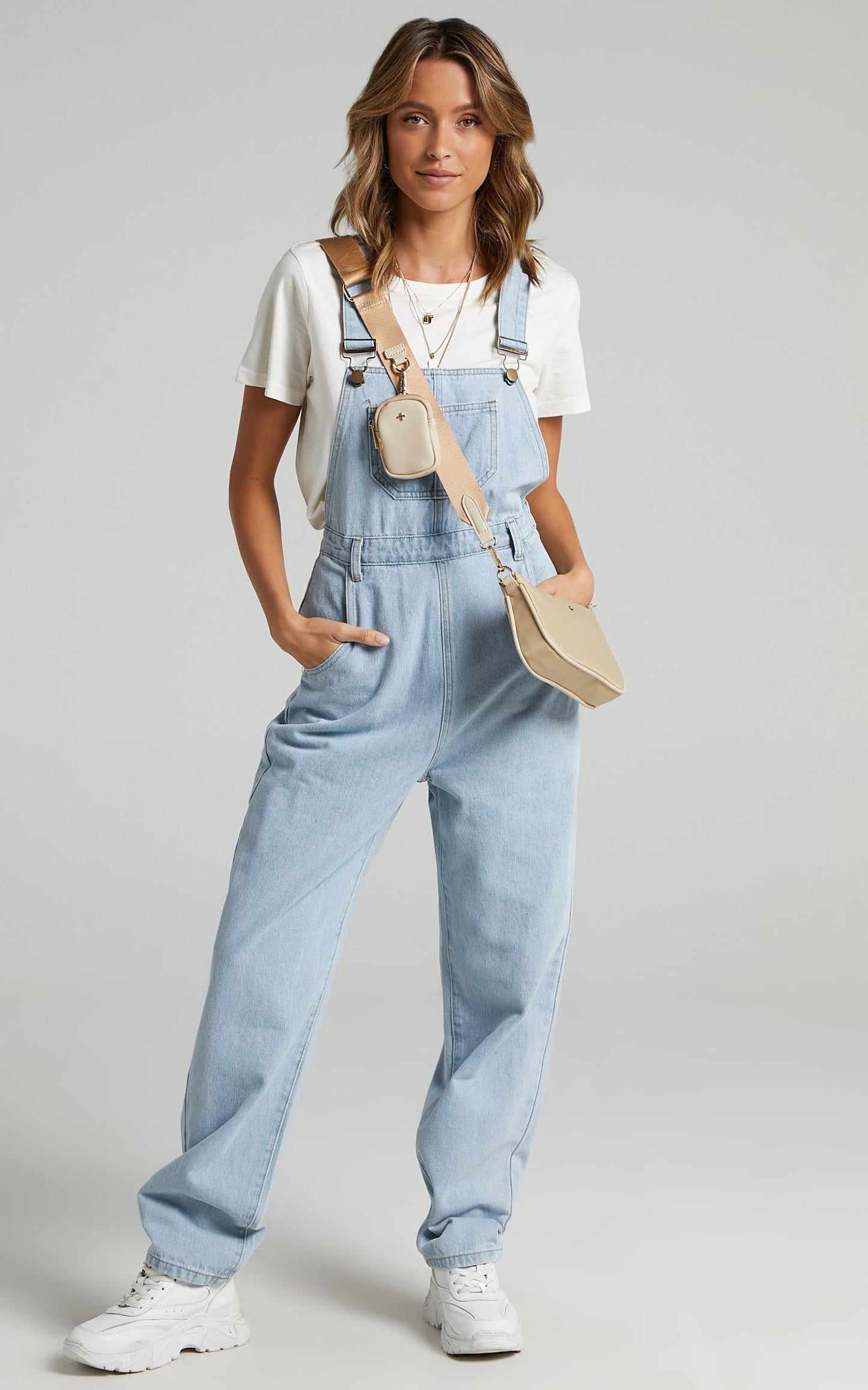 Kiera Denim Overalls in Blue Wash