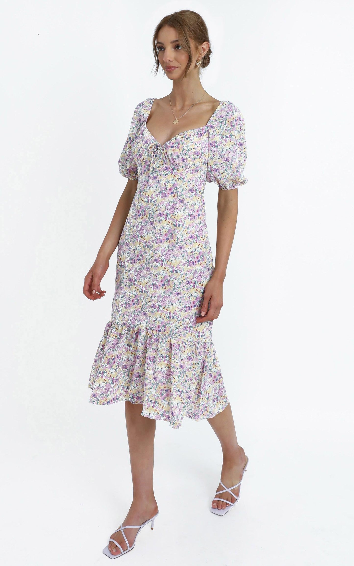 Kiko Dress in Purple Floral
