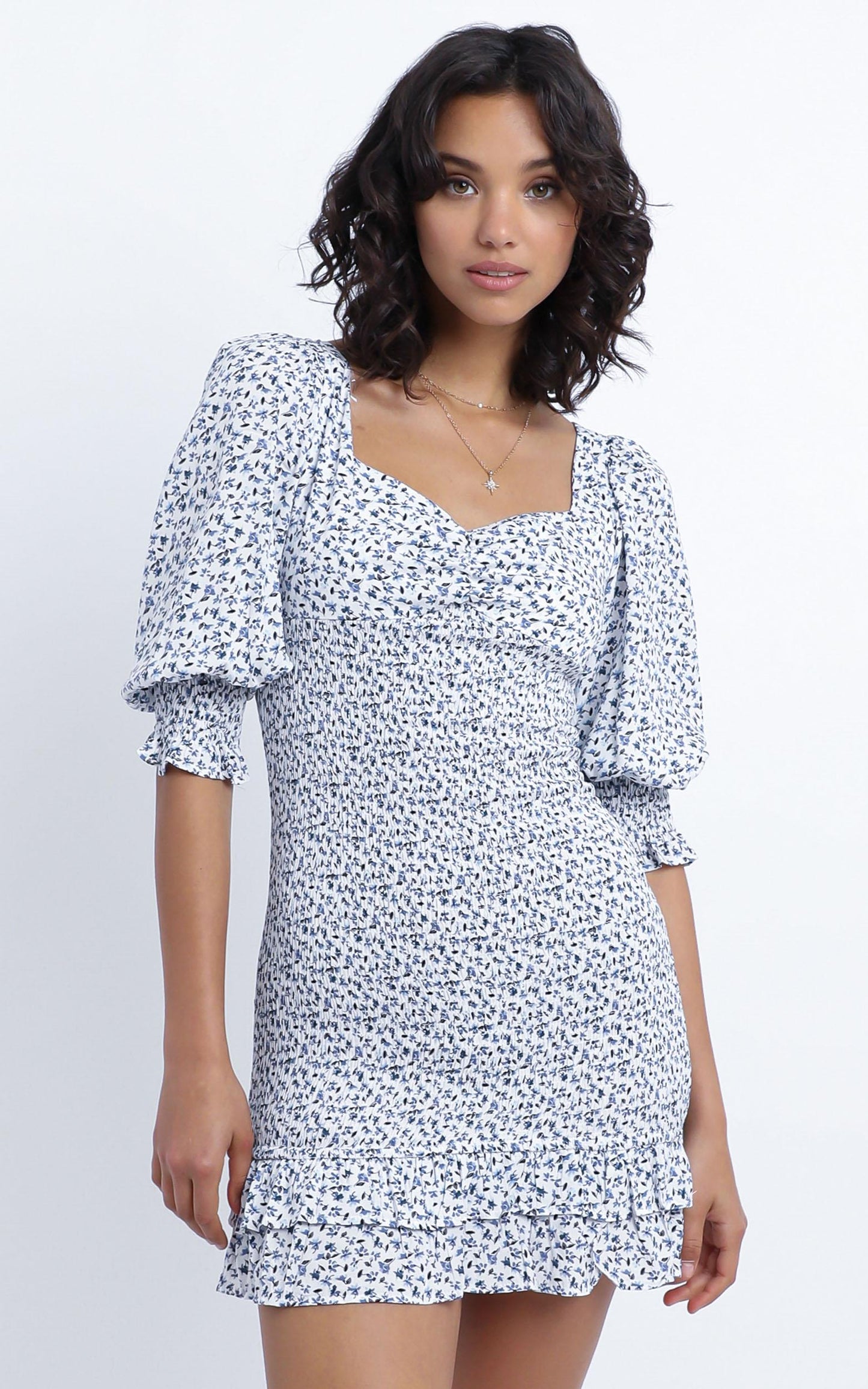 Kinsey Dress in Blue Floral