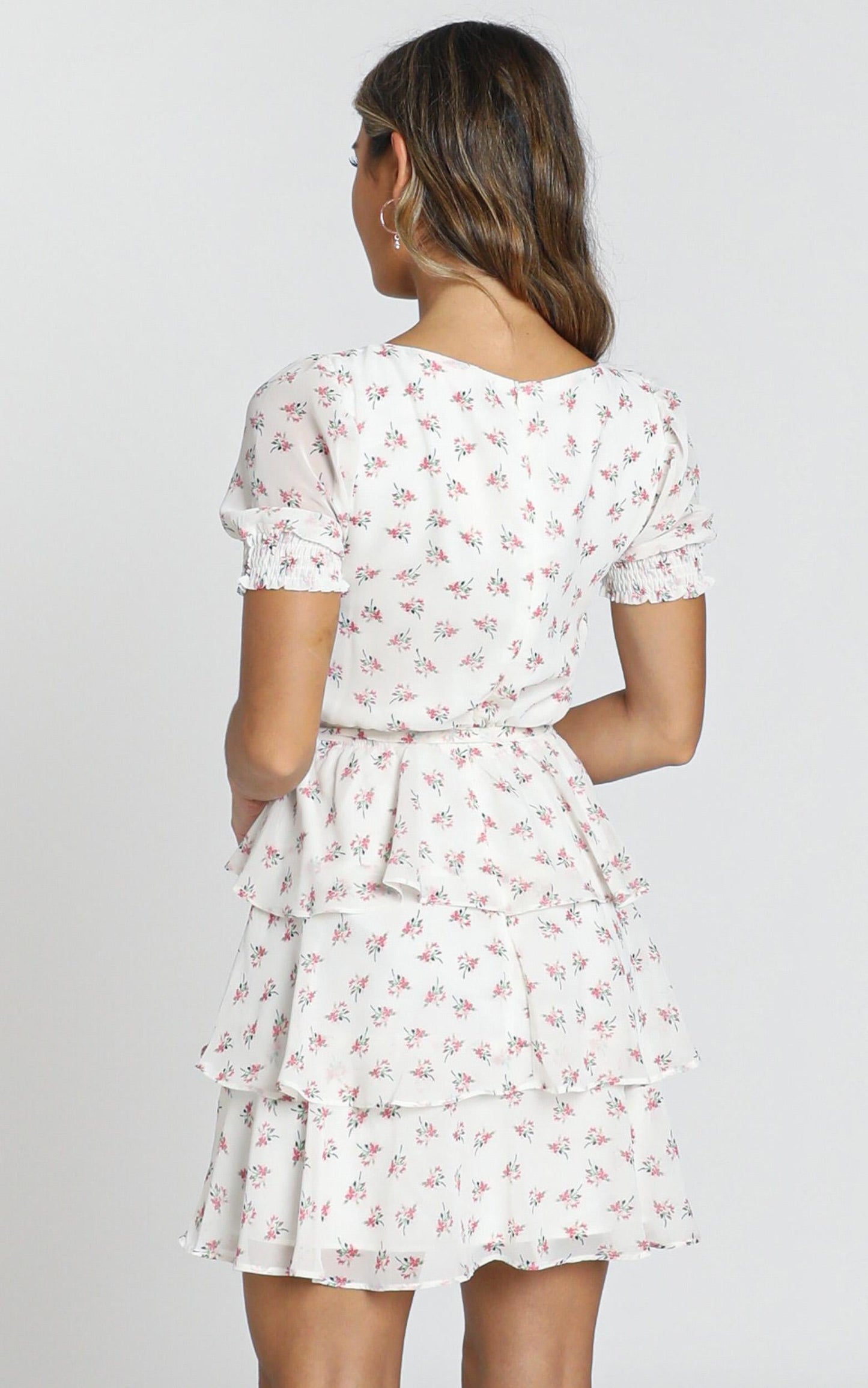 Keeping It The Same Dress In White Floral