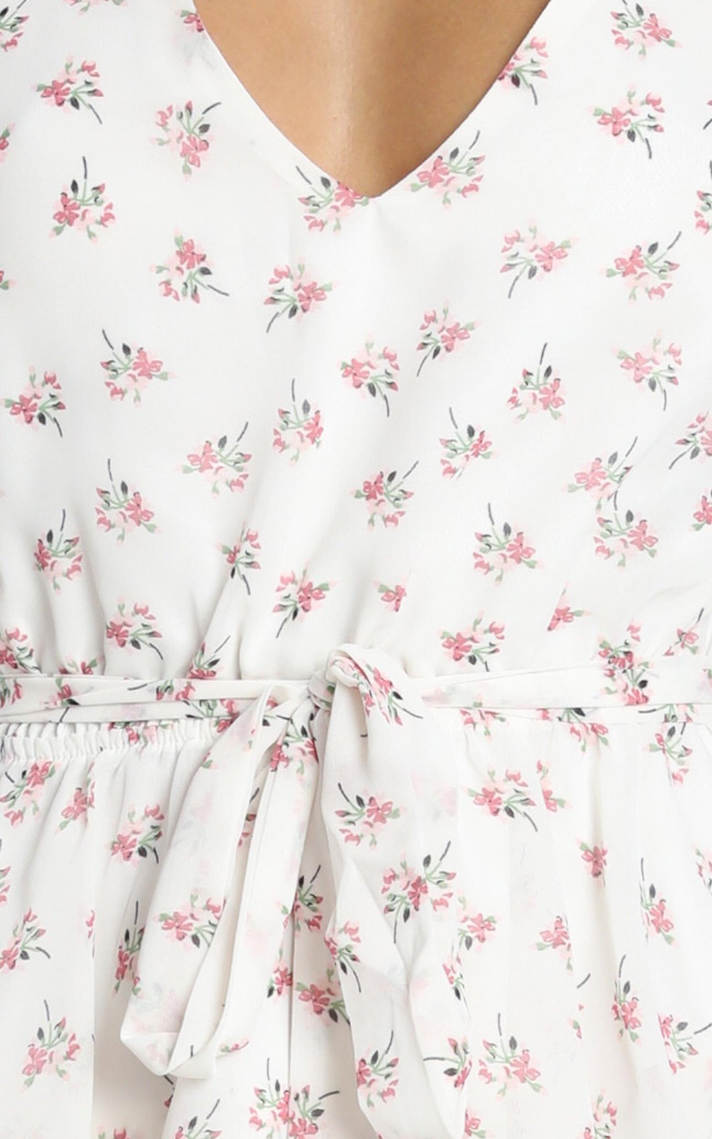 Keeping It The Same Dress In White Floral
