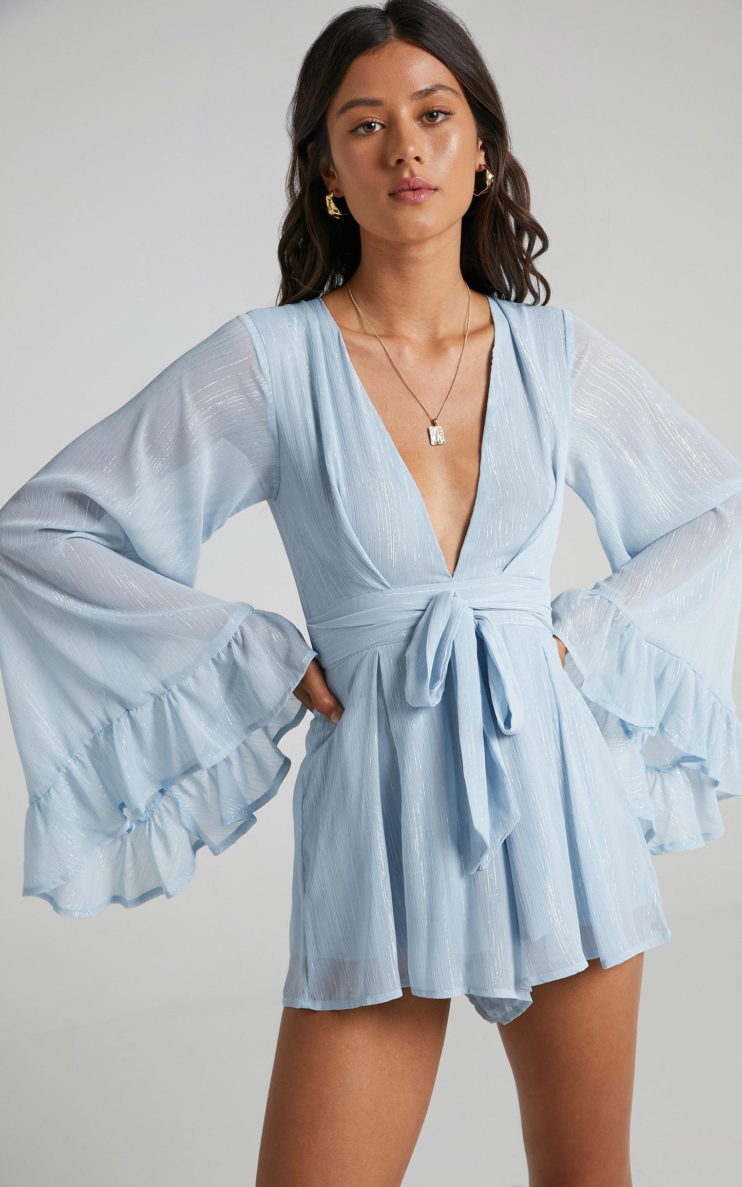 Kylah Playsuit in Powder Blue