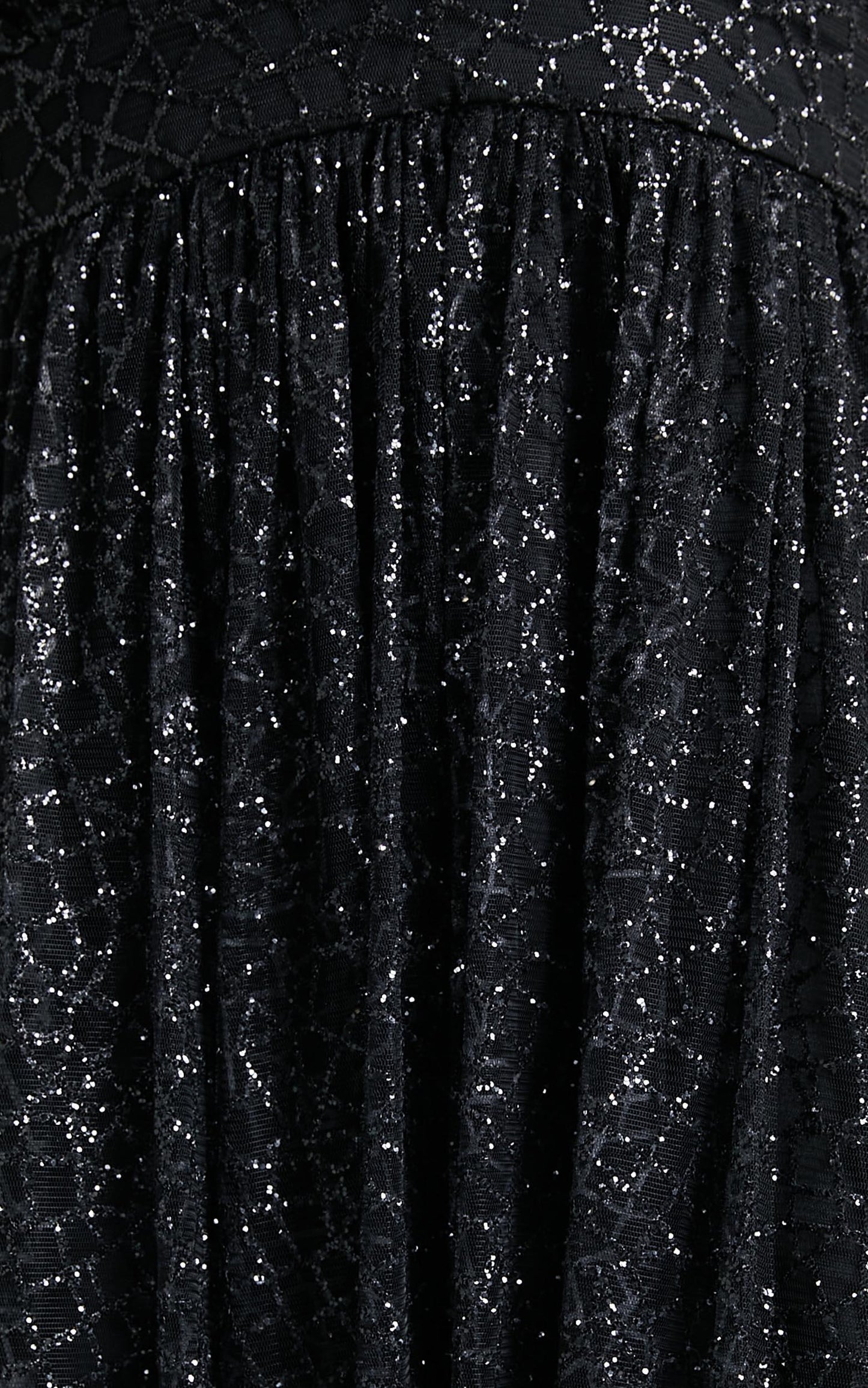Lady Godiva Dress in Black Glitter Tulle