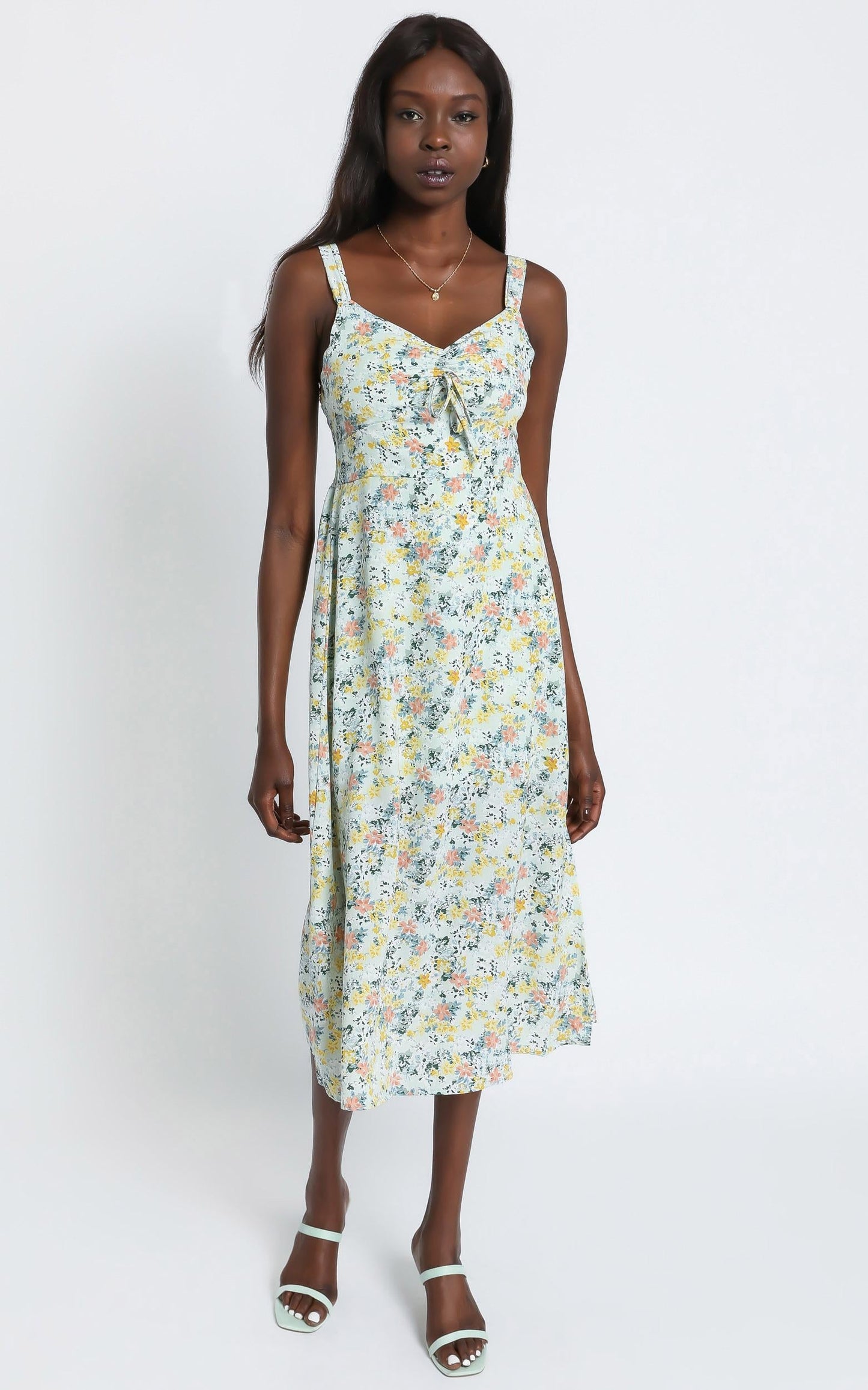 Lalla Dress in Mint Floral
