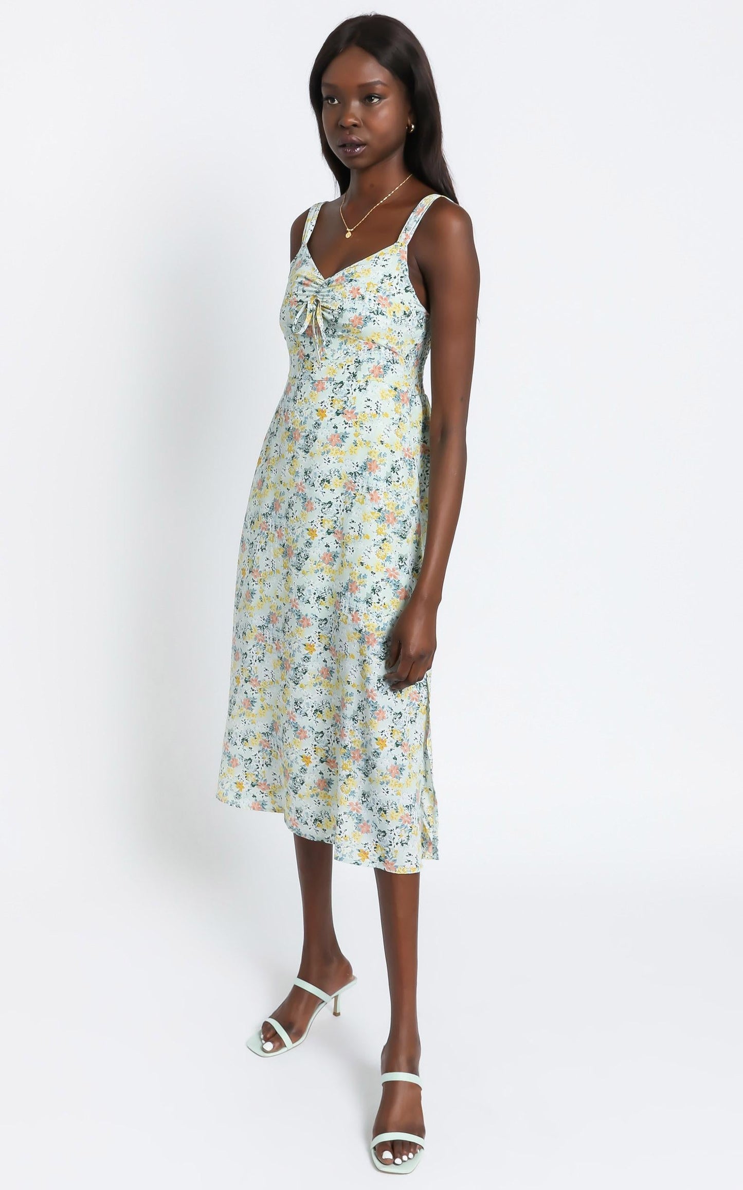 Lalla Dress in Mint Floral