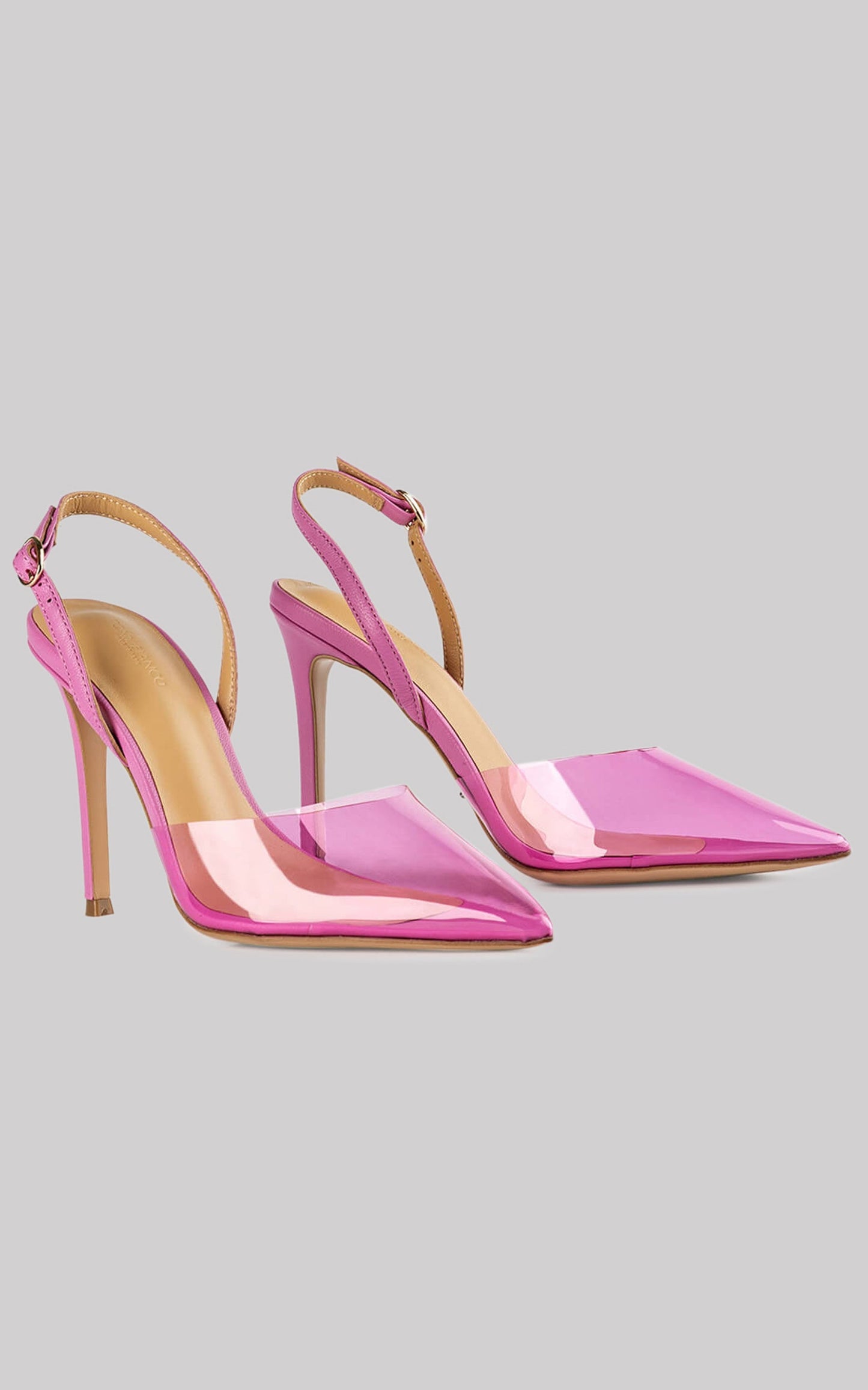 Tony Bianco - Lazer Heels in Pink Vinylite/Pink Nappa