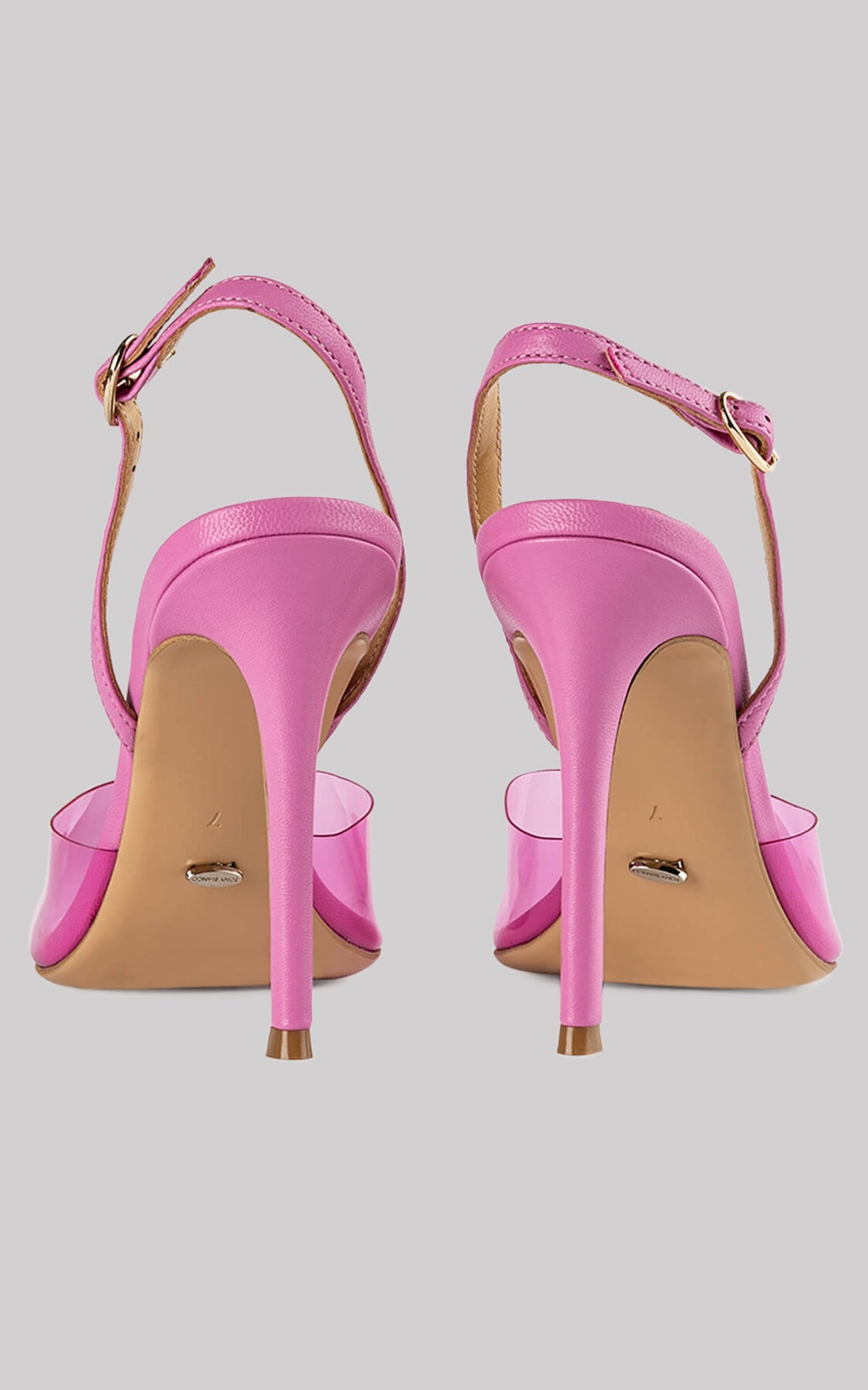 Tony Bianco - Lazer Heels in Pink Vinylite/Pink Nappa