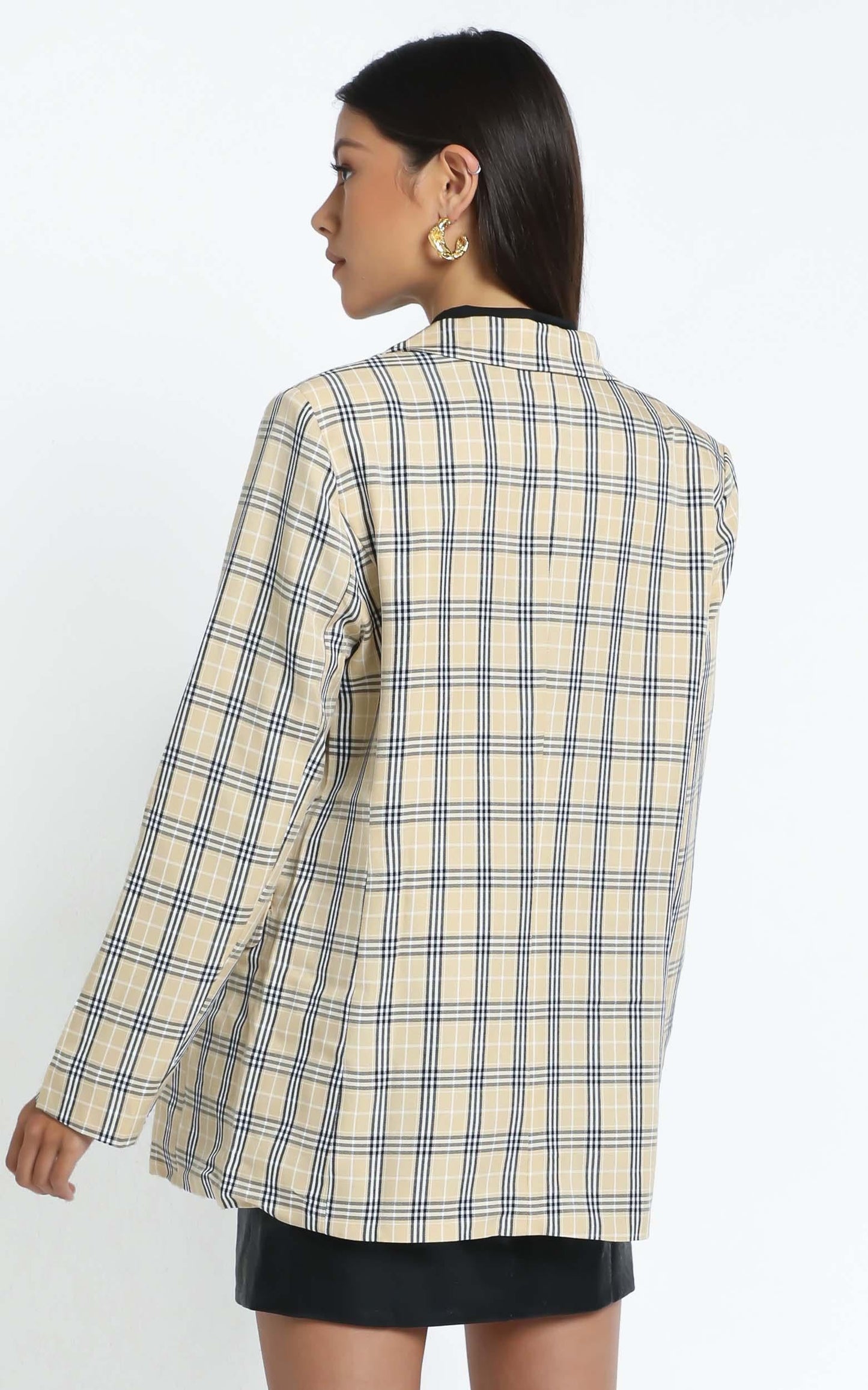 Lioness - The West Village Blazer in Beige Check