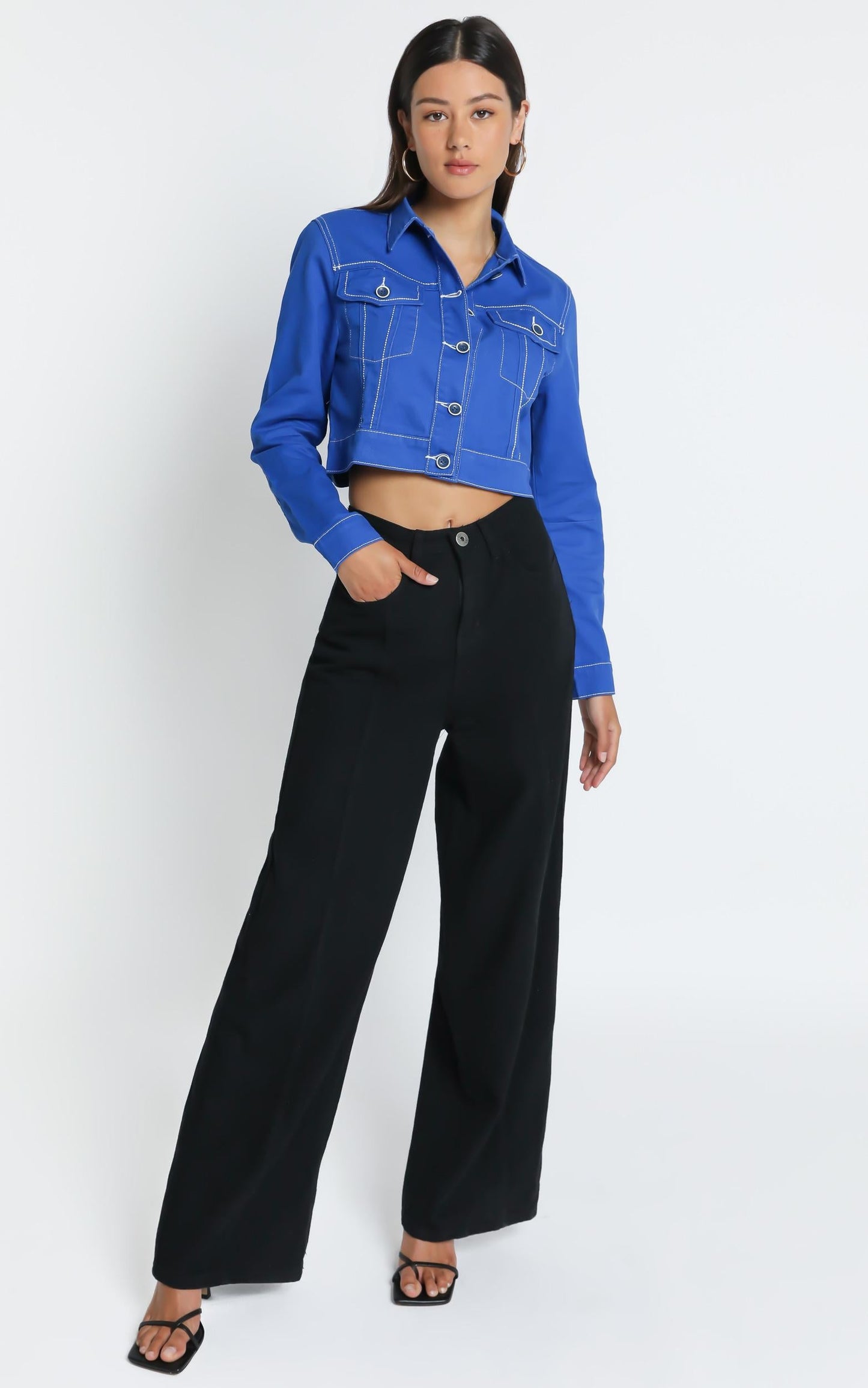 Lioness - Reign Denim Jacket in Cobalt Blue