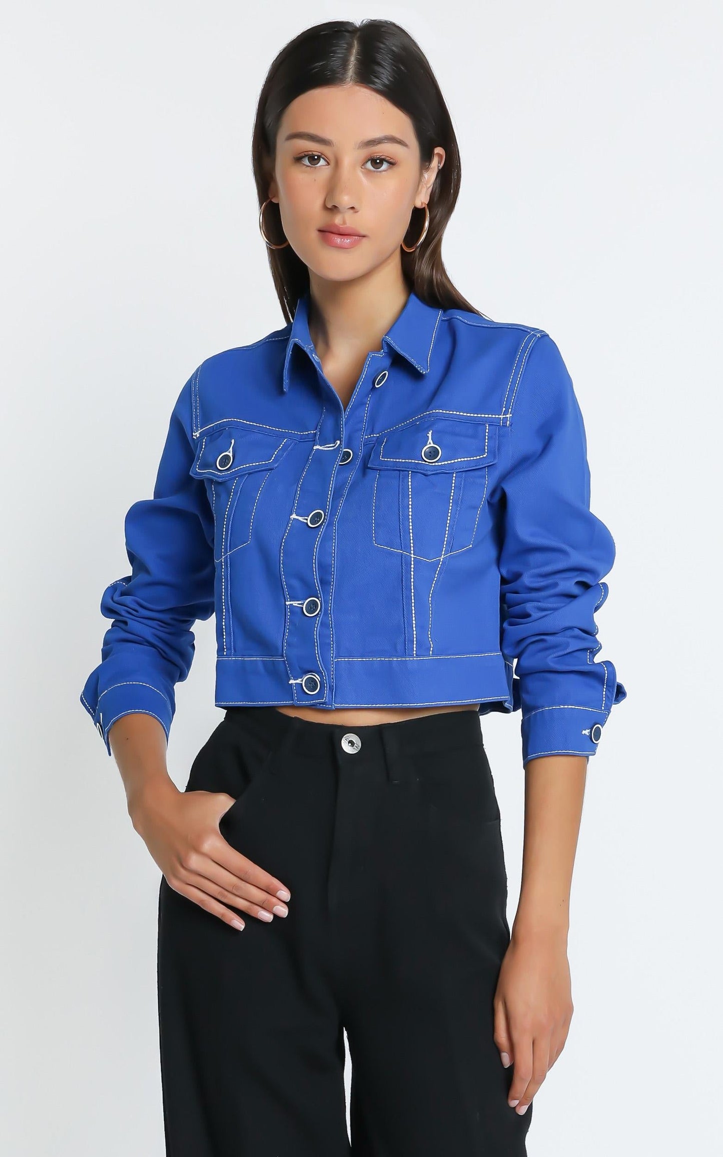 Lioness - Reign Denim Jacket in Cobalt Blue