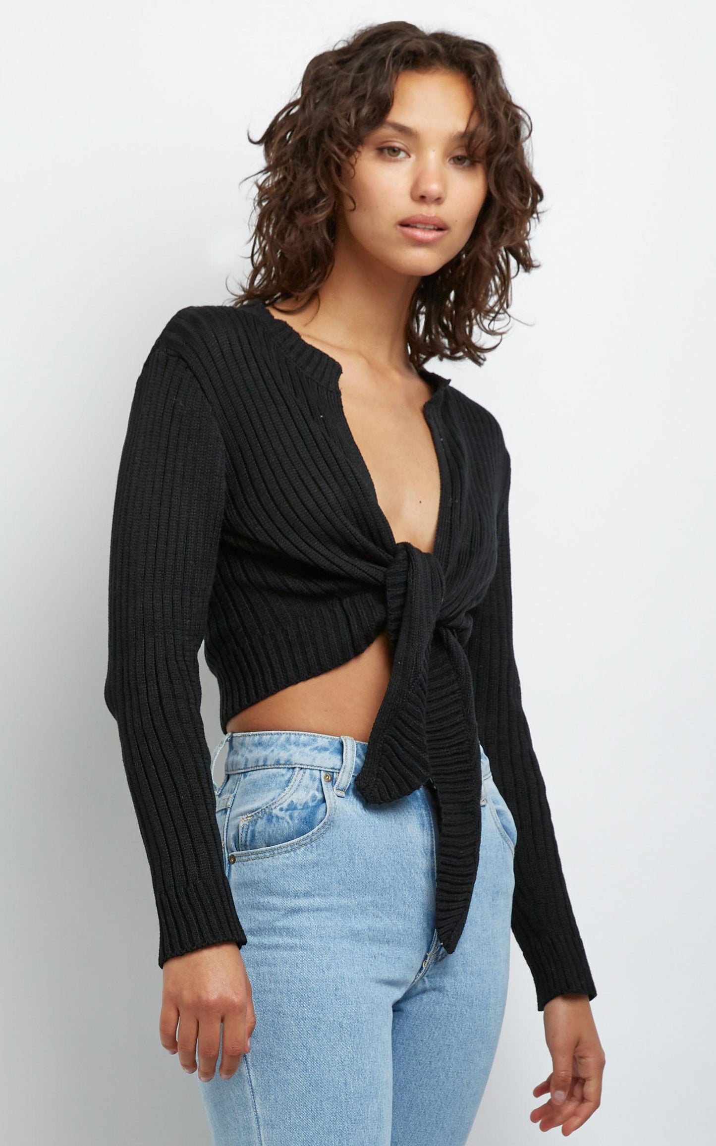 Leandra Knit Top in Black