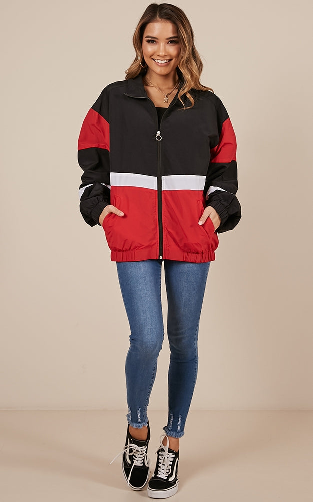 Rally Track Jacket In Red