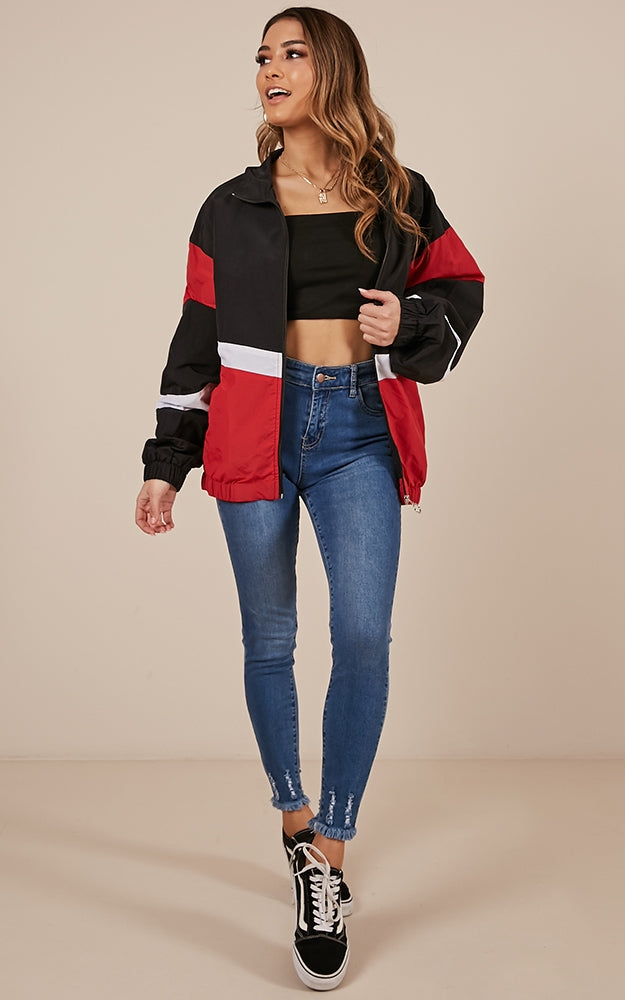 Rally Track Jacket In Red