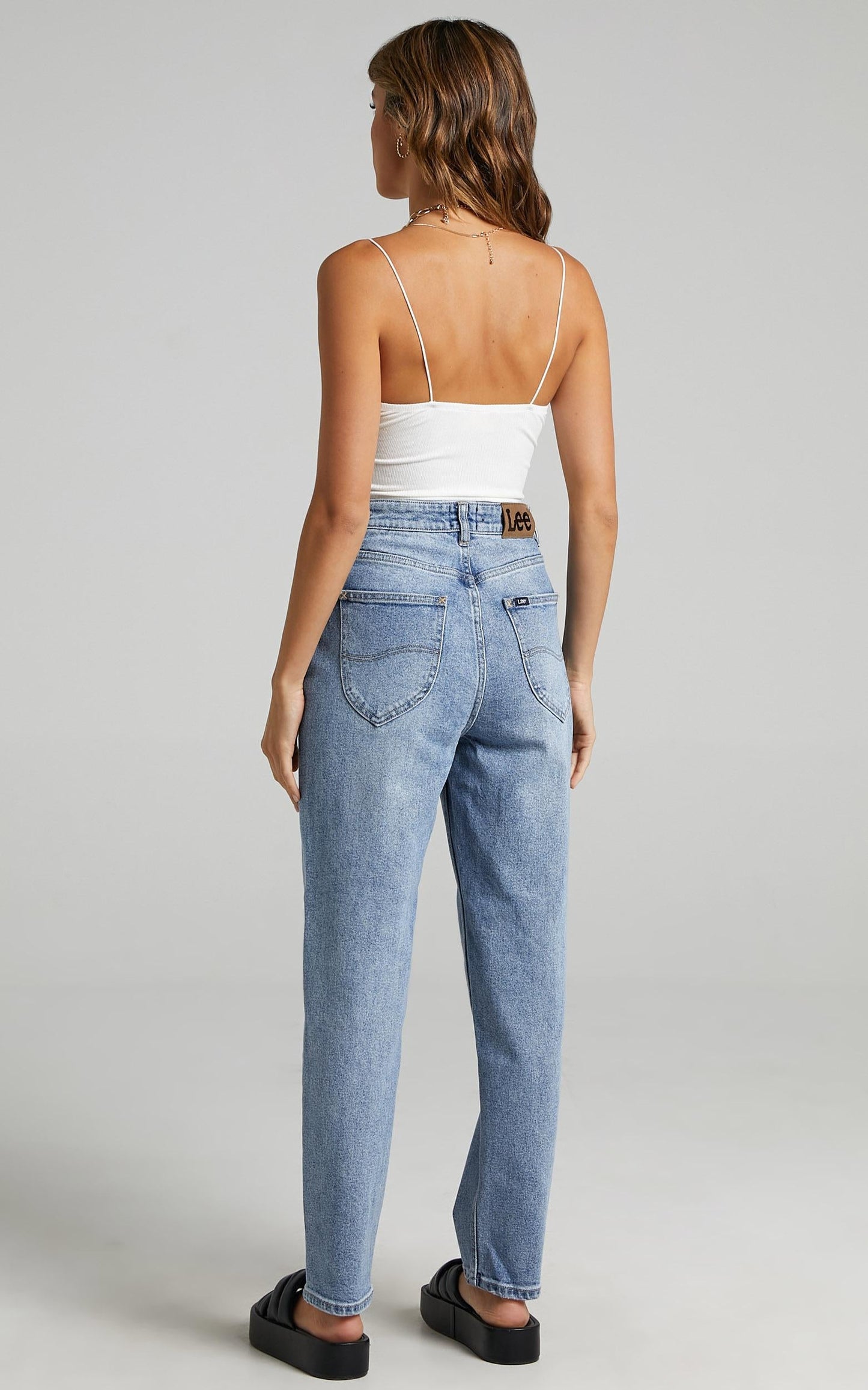 Lee - Hourglass High Mom Jeans in Bias Blue