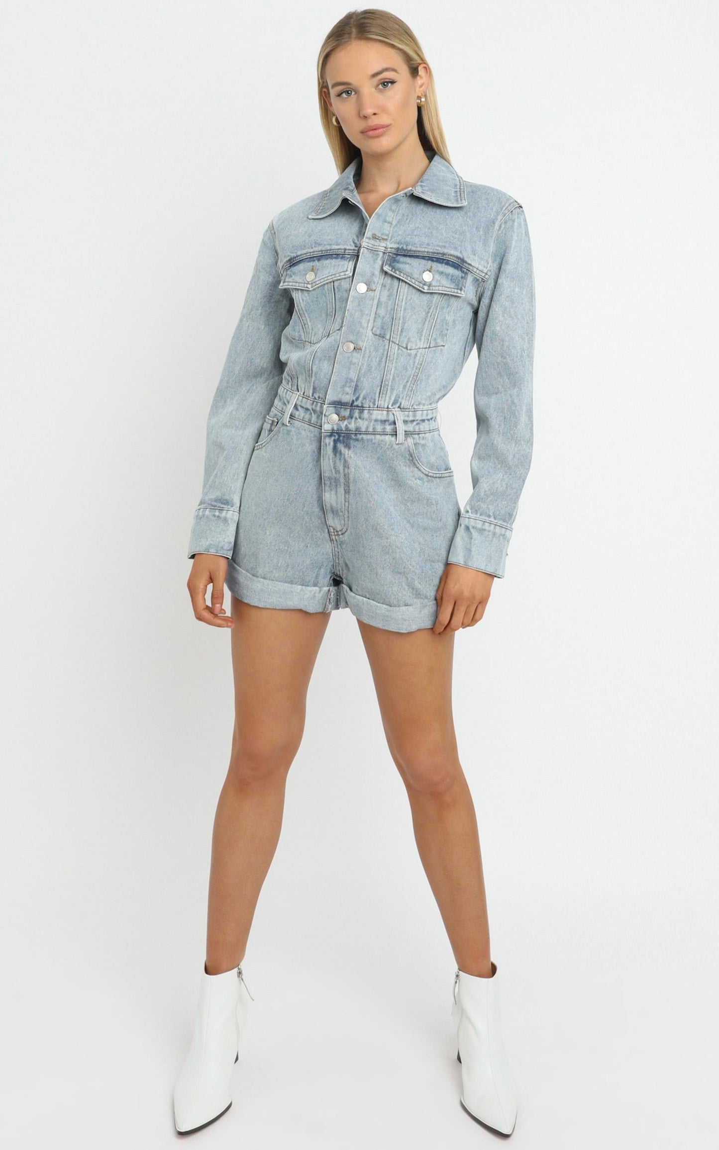 Lemue Romper in Denim